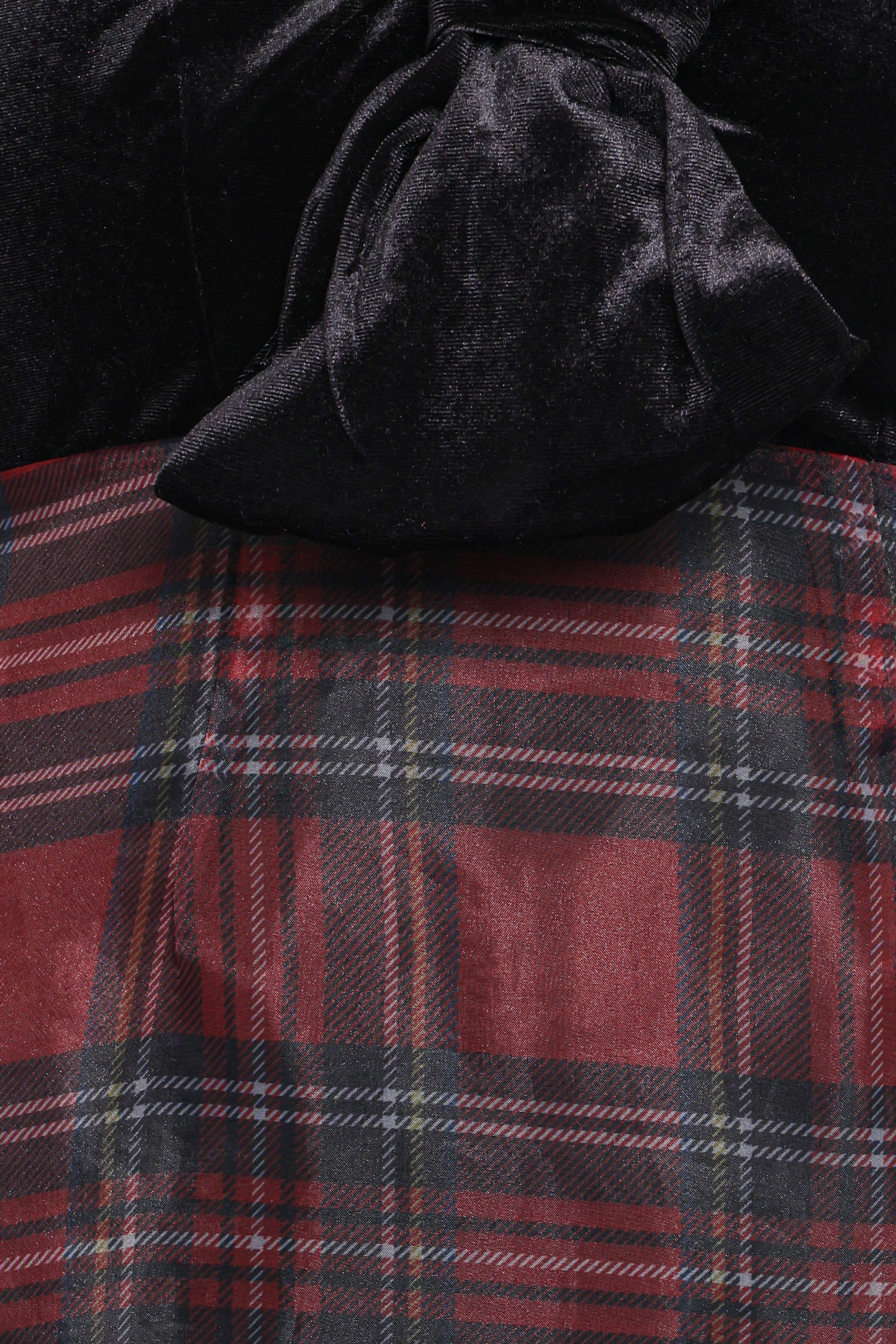 DRESSES Amelie Bow Front One Shoulder Midi Dress - Red Plaid