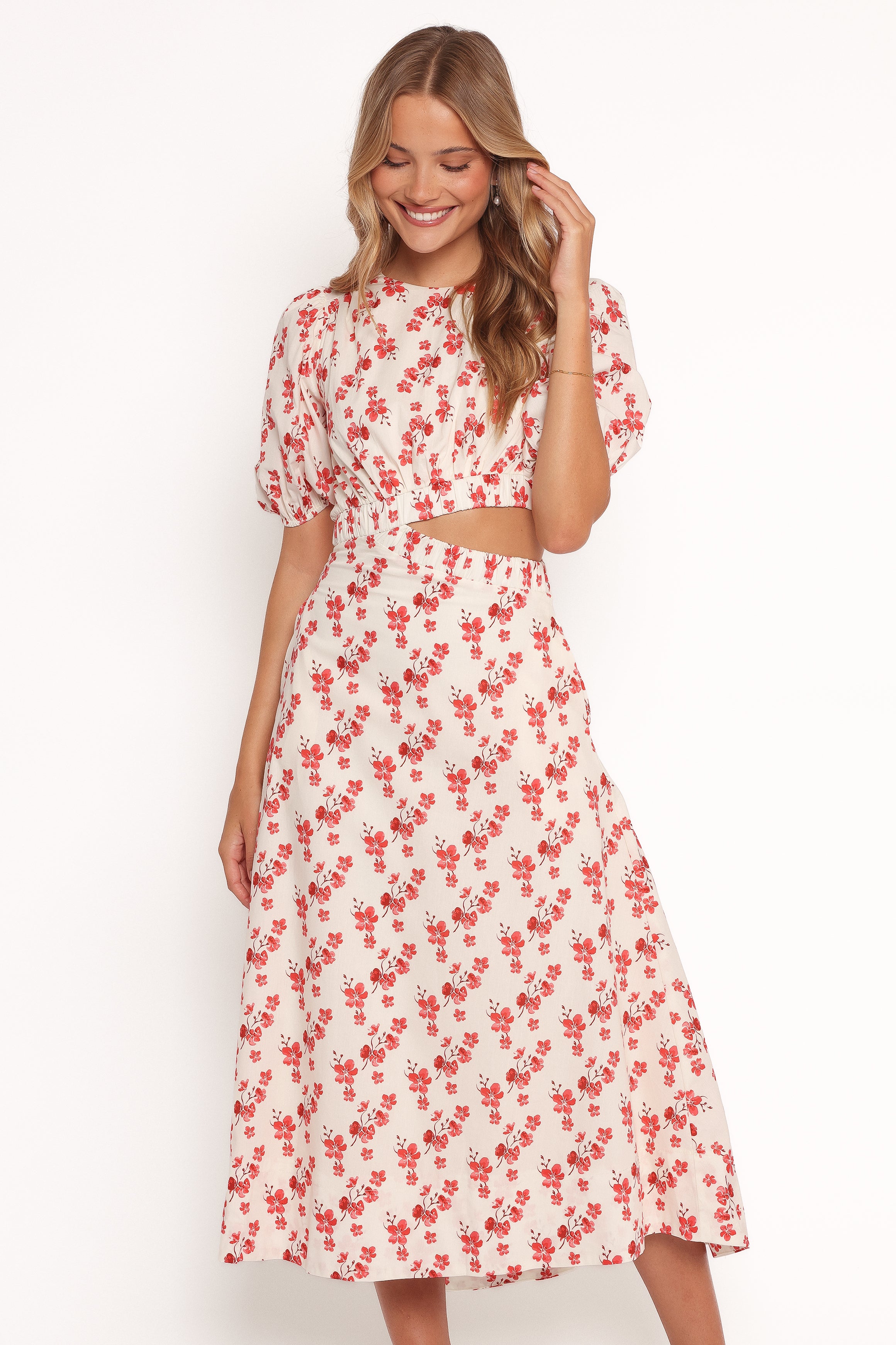 DRESSES Aminah Puff Sleeve Dress - Red Floral