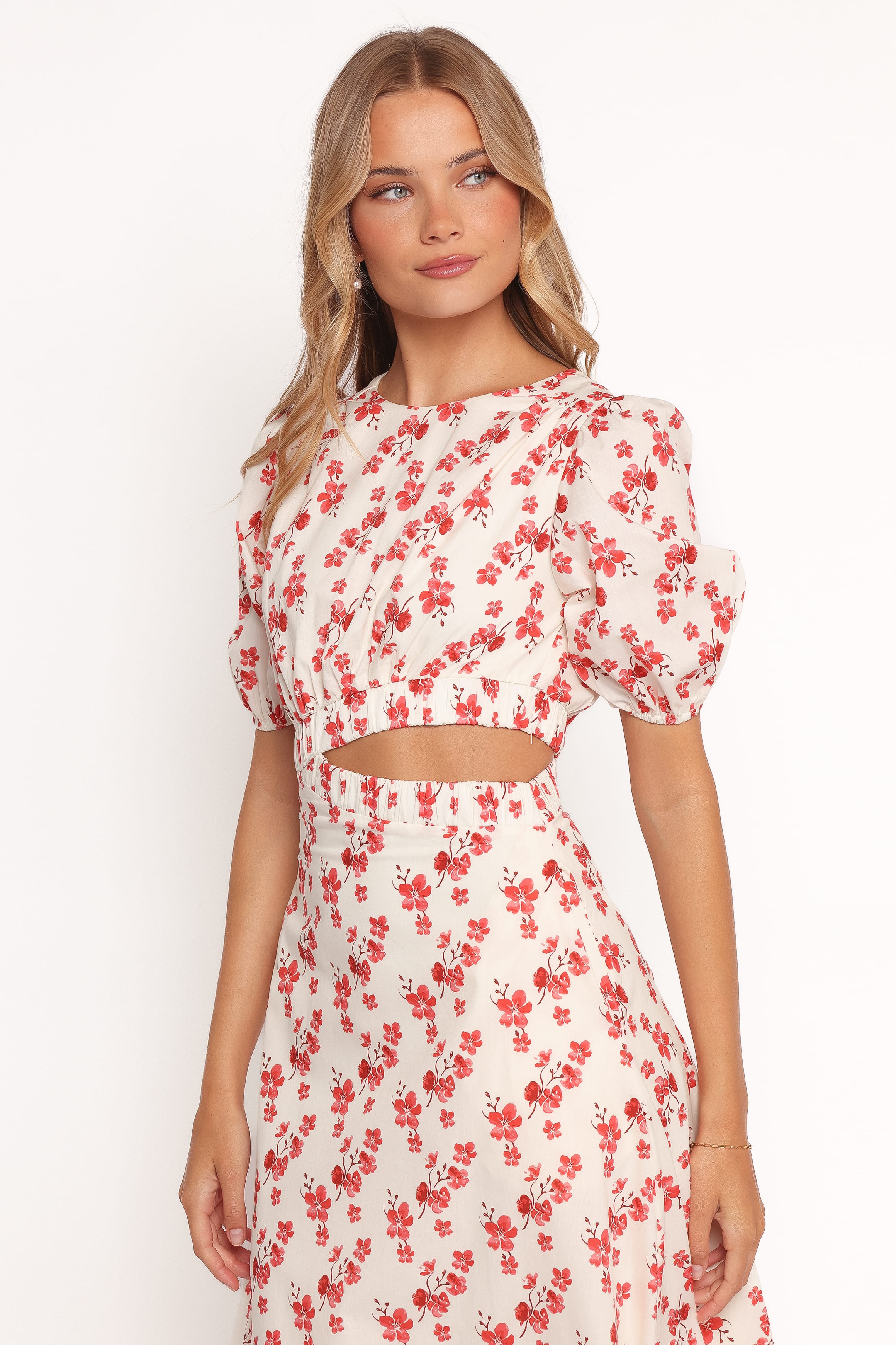DRESSES Aminah Puff Sleeve Dress - Red Floral