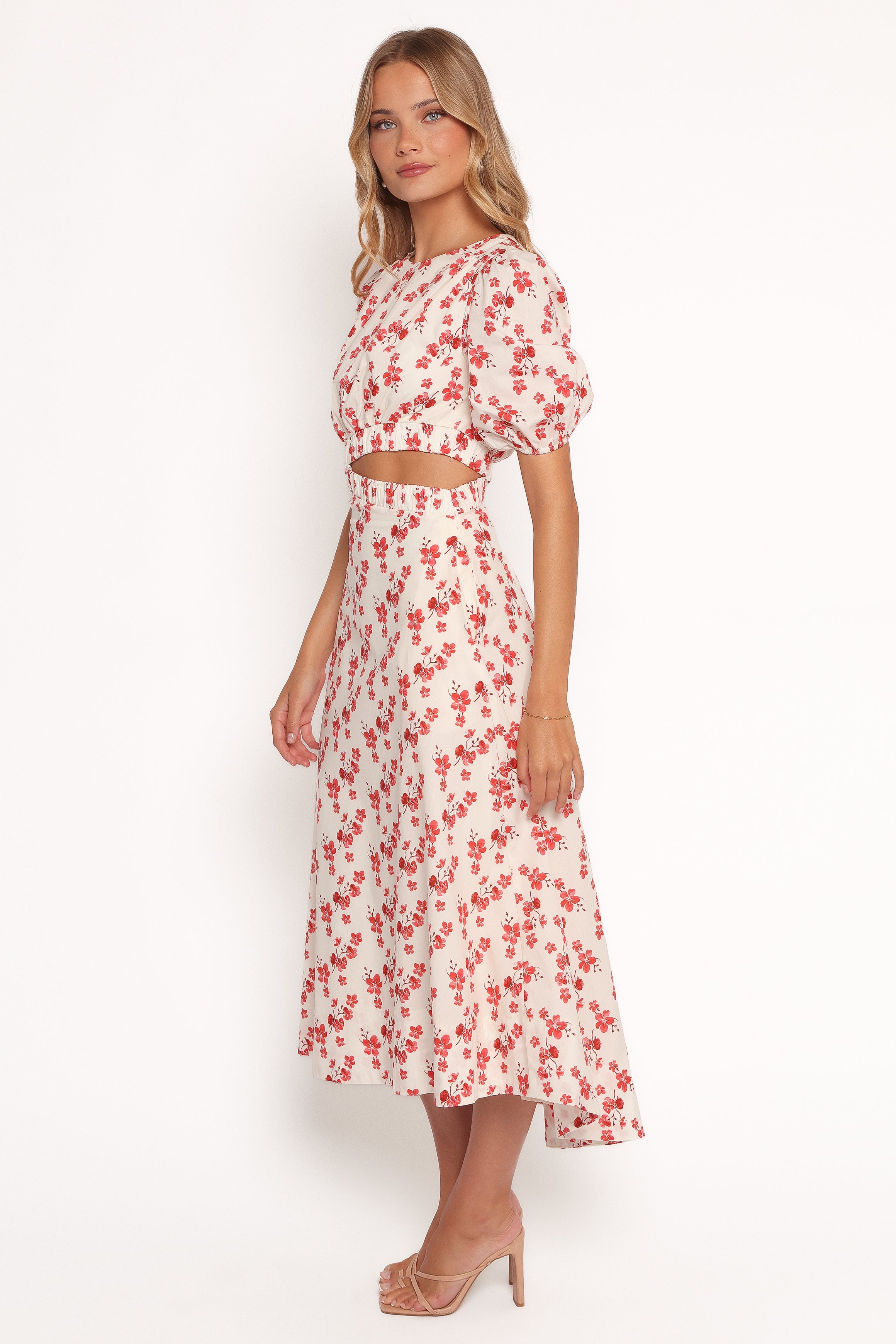 DRESSES Aminah Puff Sleeve Dress - Red Floral