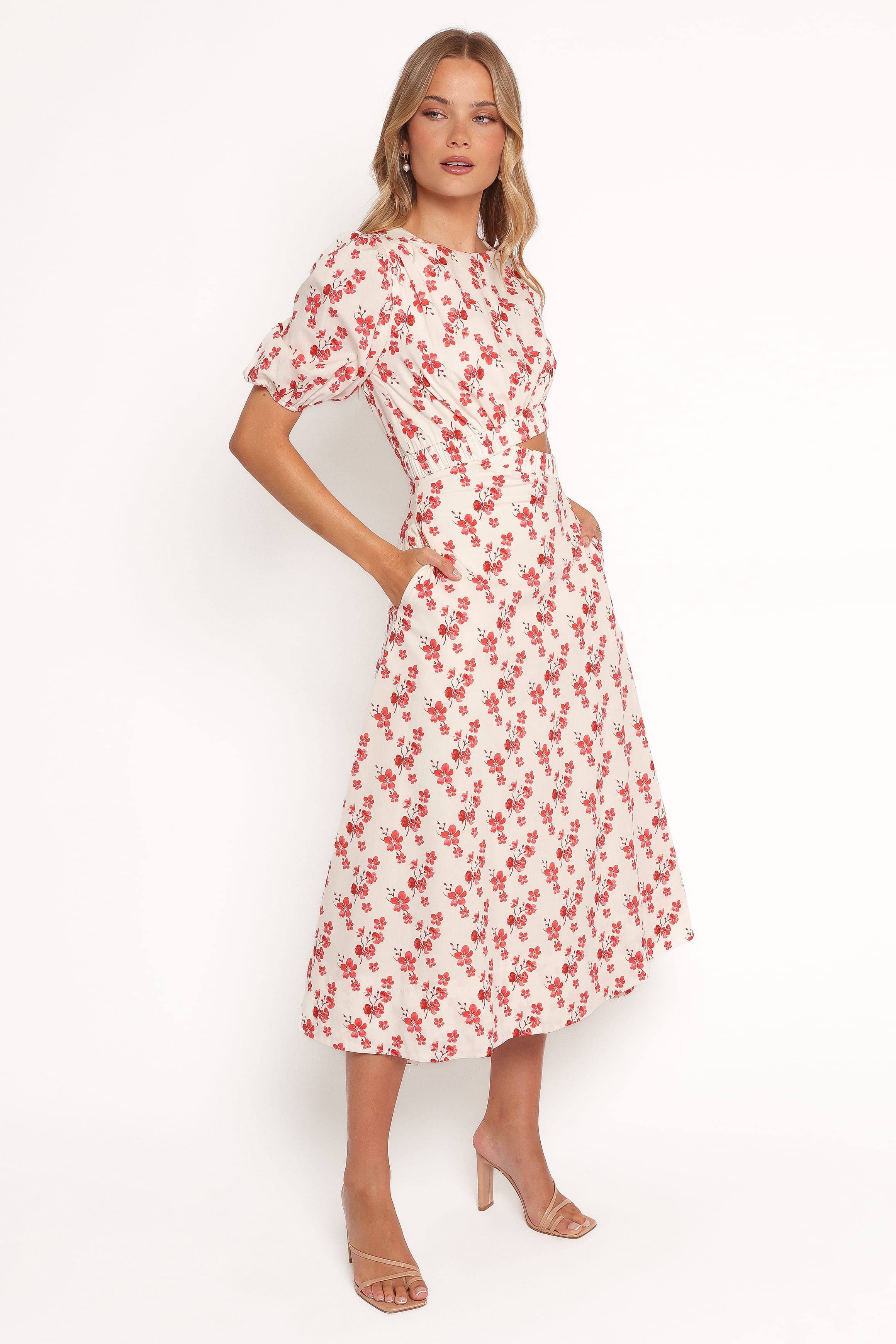 DRESSES Aminah Puff Sleeve Dress - Red Floral
