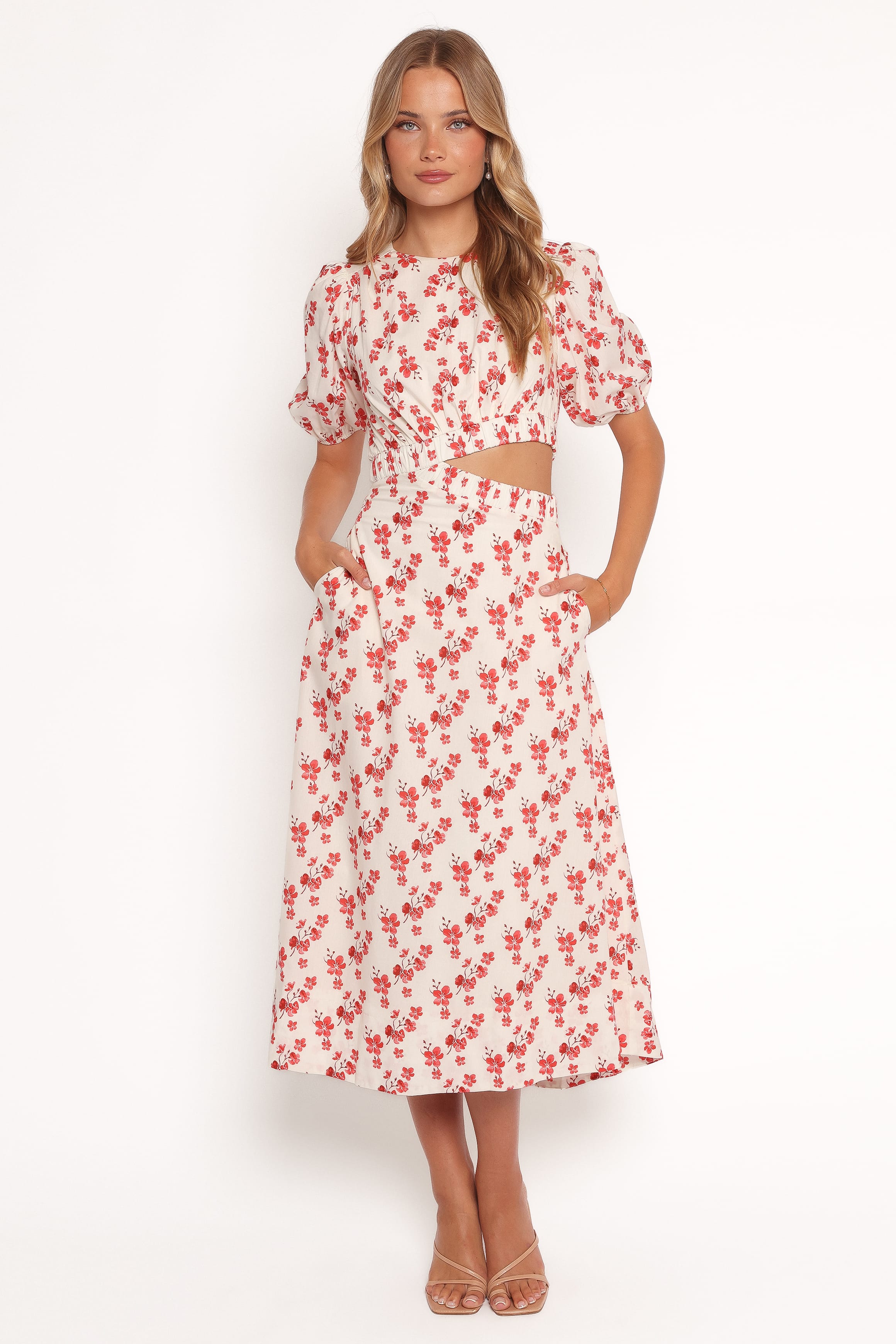 DRESSES Aminah Puff Sleeve Dress - Red Floral