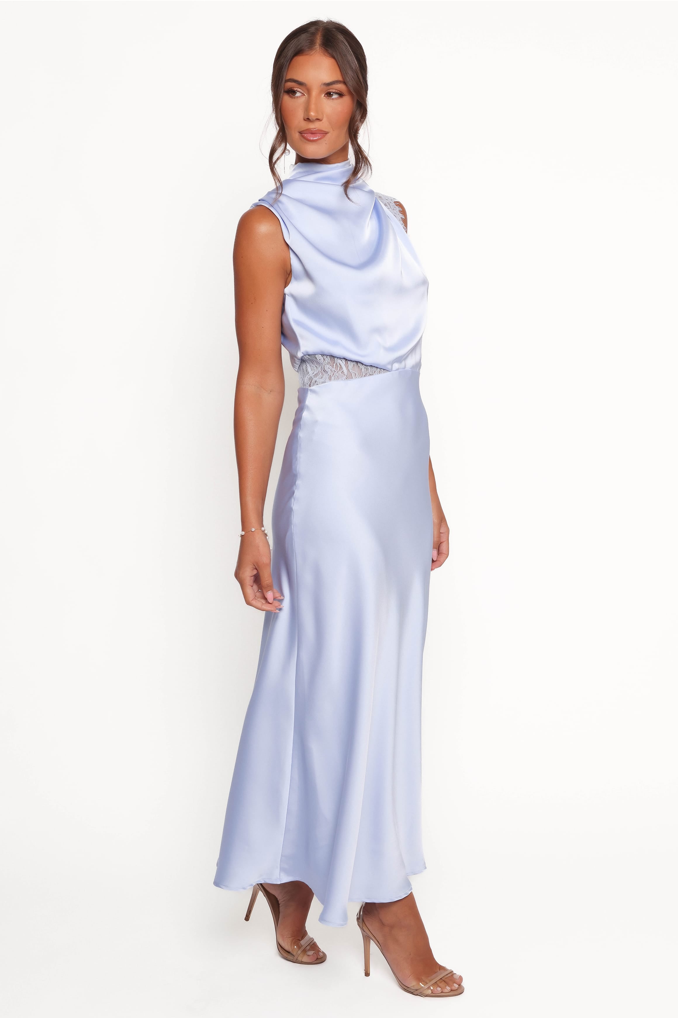 DRESSES Anabelle Halter Neck Lace Maxi Dress - Baby Blue