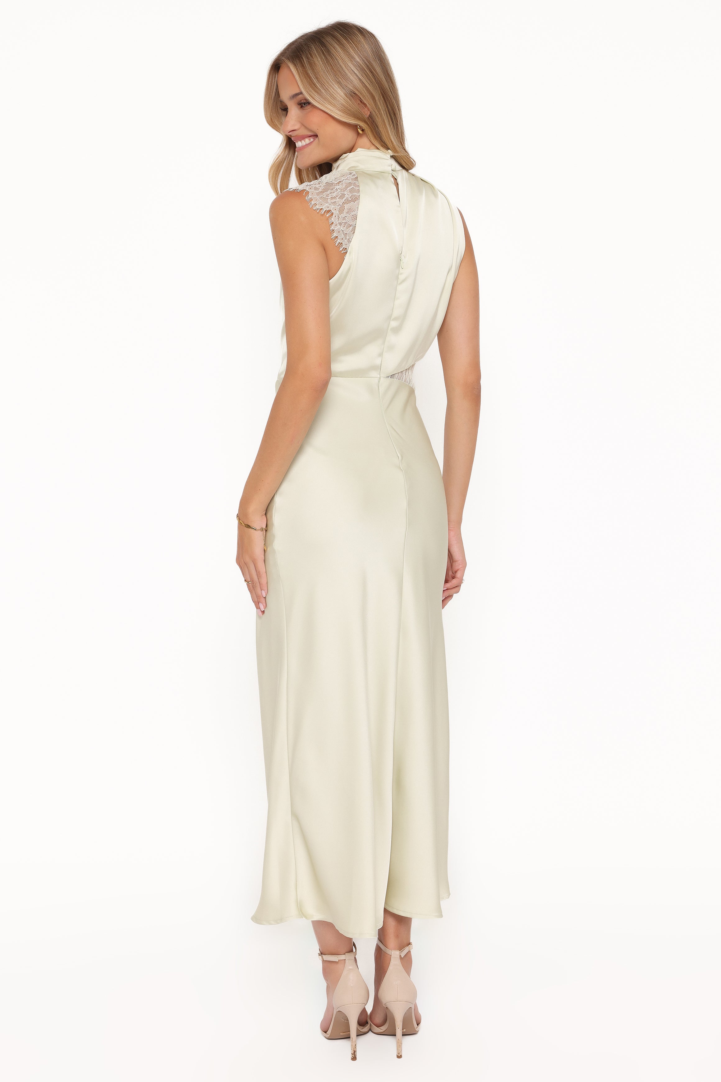 DRESSES Anabelle Halter Neck Lace Maxi Dress - Sage Green