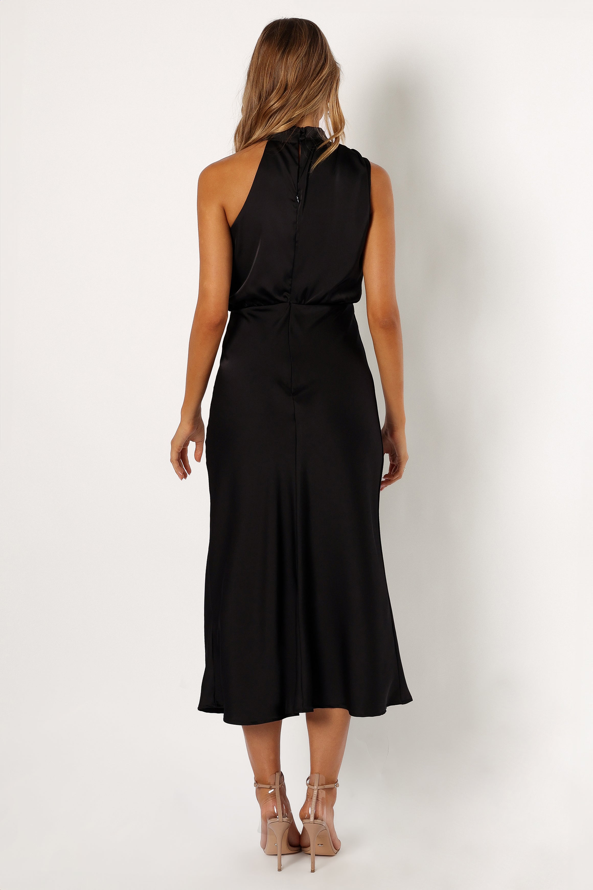 DRESSES @Anabelle Halterneck Midi Dress - Black