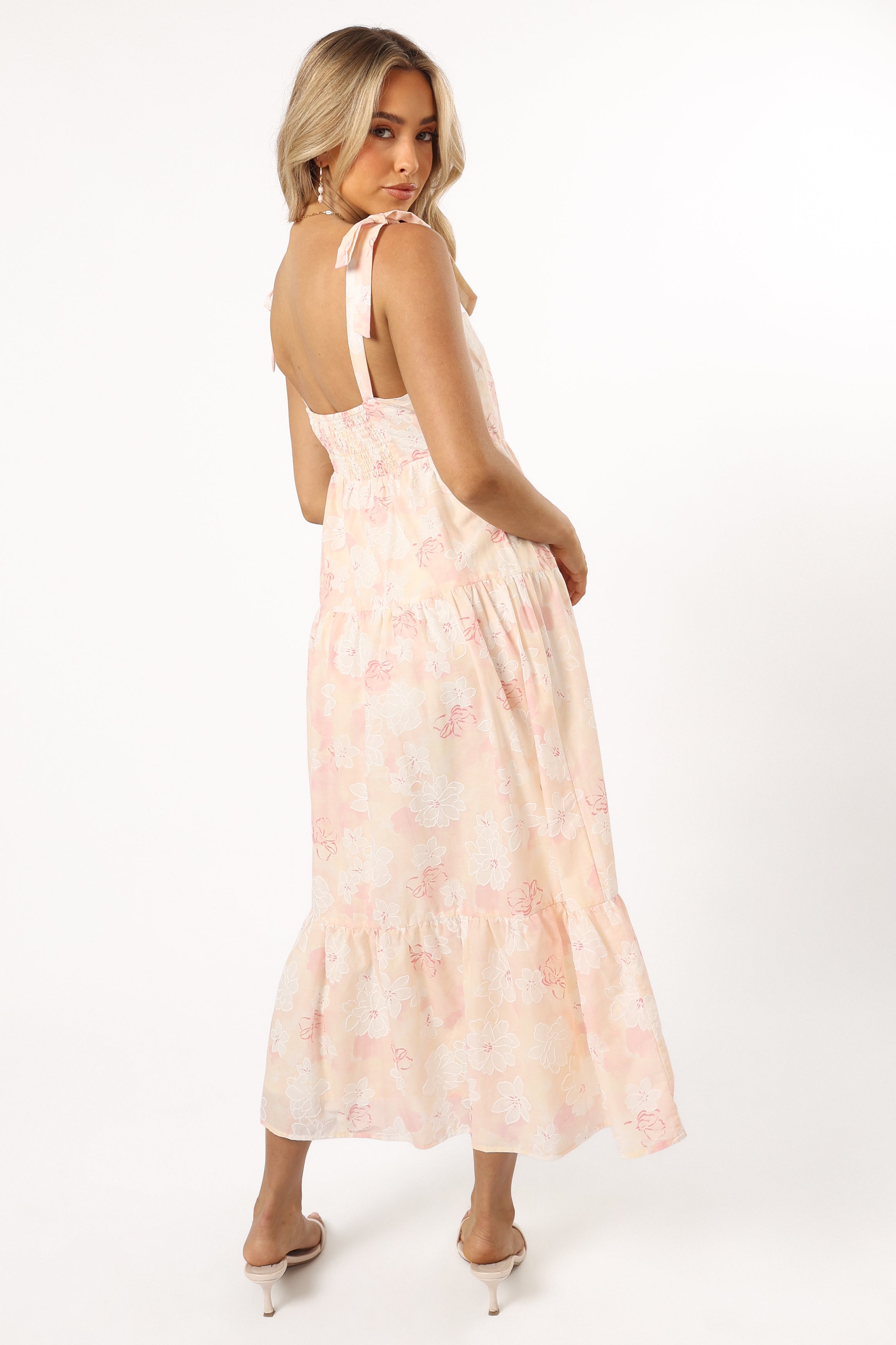 DRESSES @Andi Midi Dress - Pink White Floral