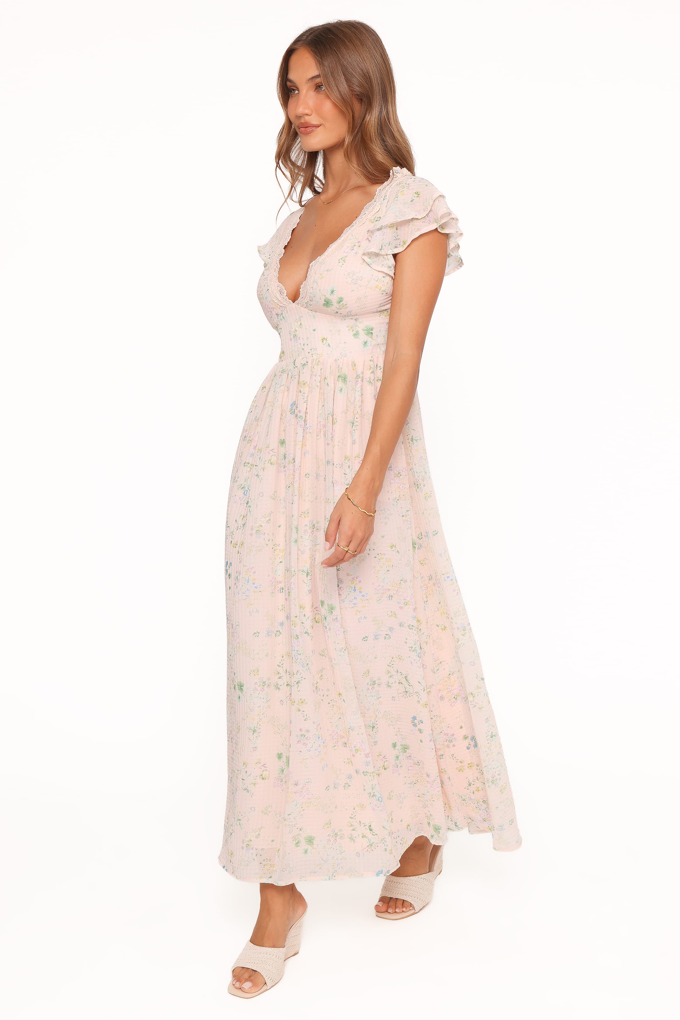 DRESSES Angelica Midi Dress - Pastel Pink Floral