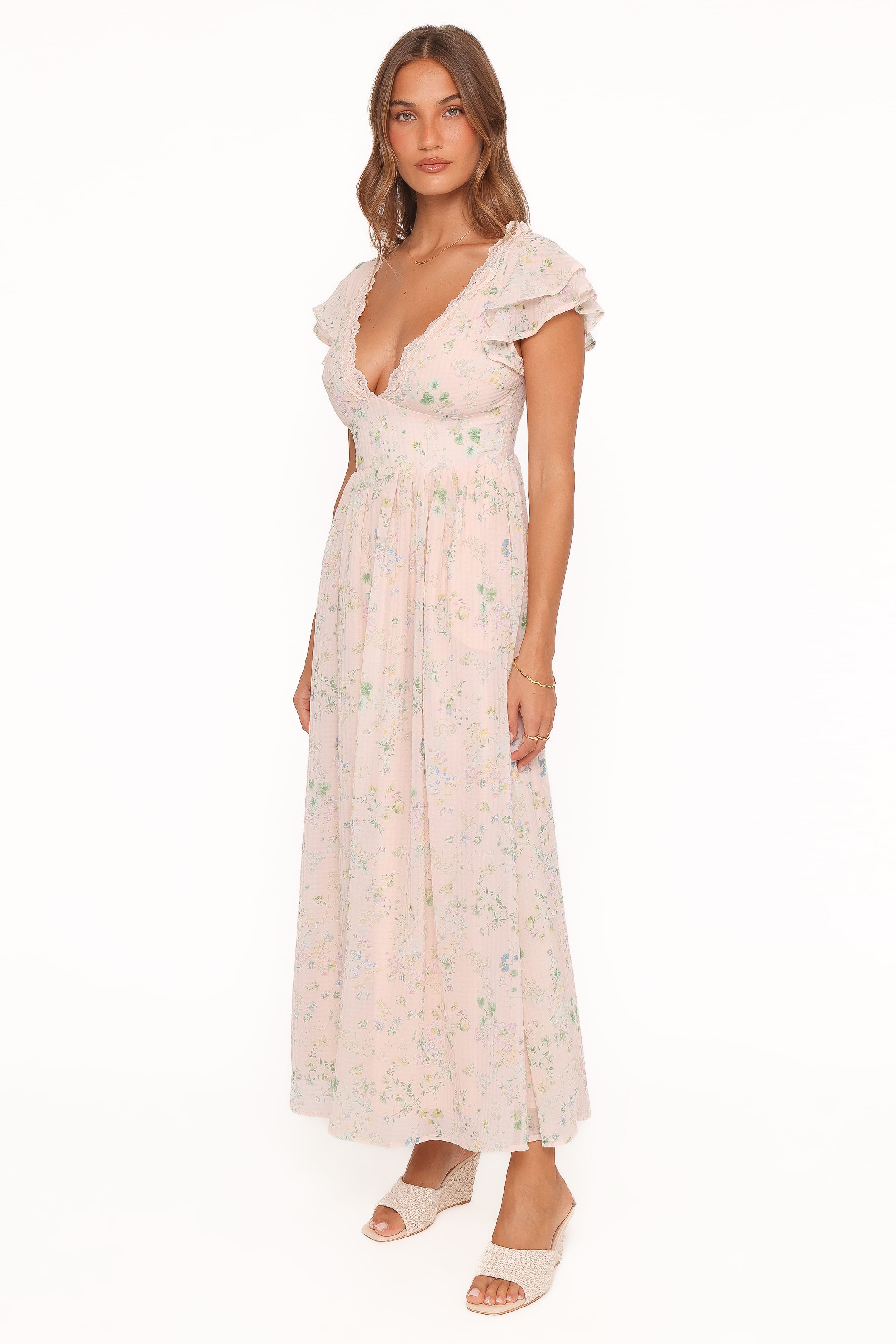 DRESSES Angelica Midi Dress - Pastel Pink Floral