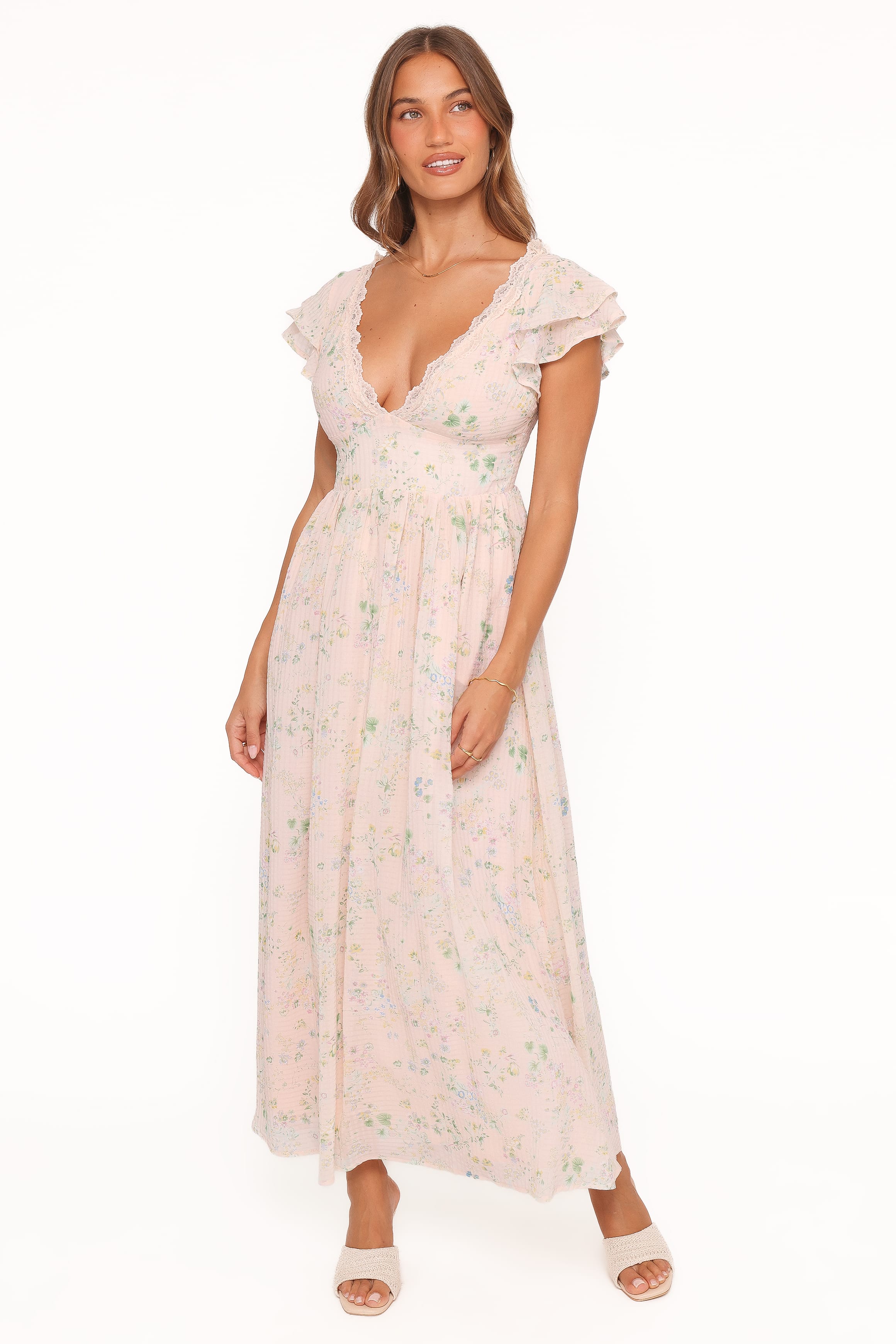 DRESSES Angelica Midi Dress - Pastel Pink Floral