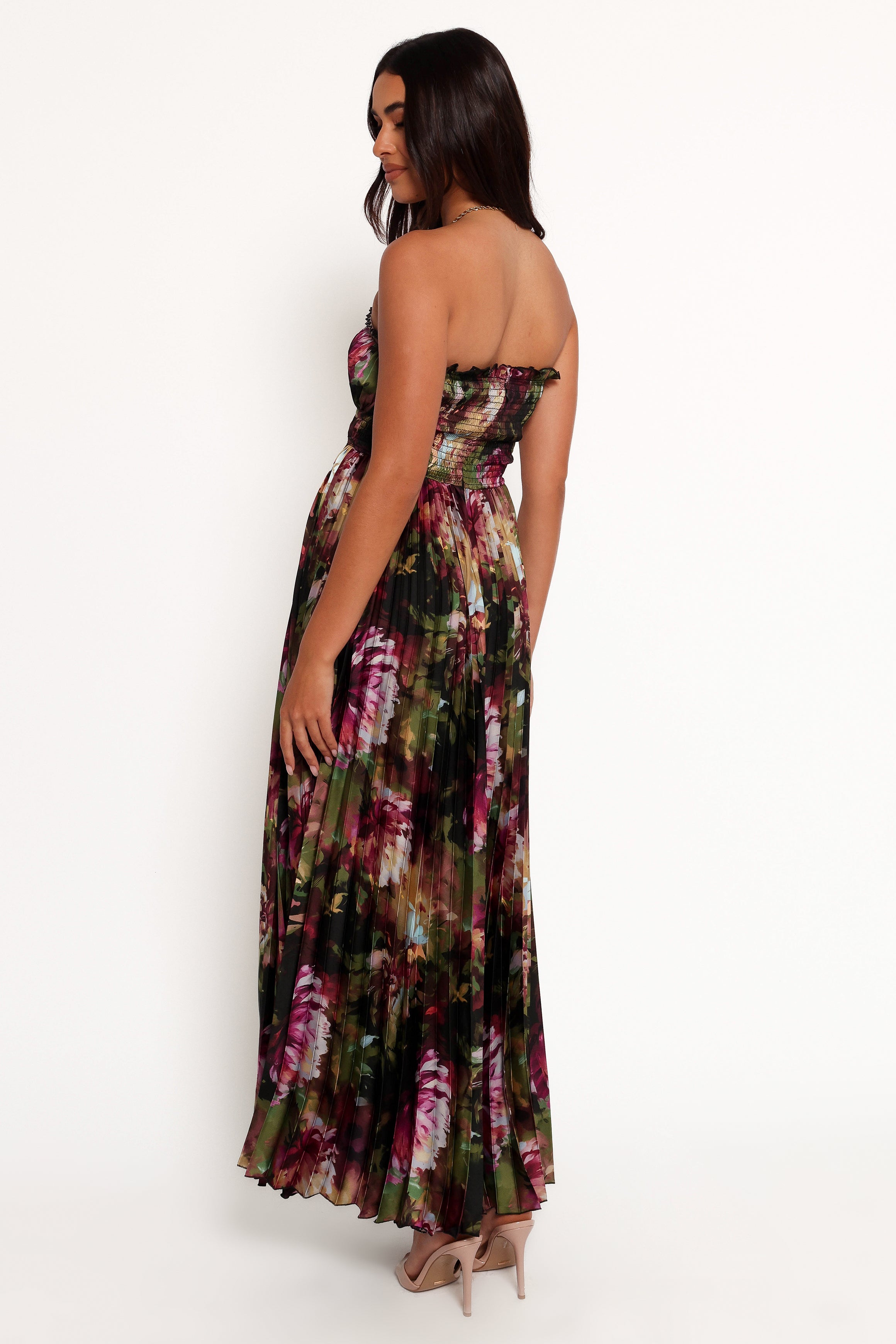 DRESSES Angelique Strapless Maxi Dress - Grey Blurred Floral