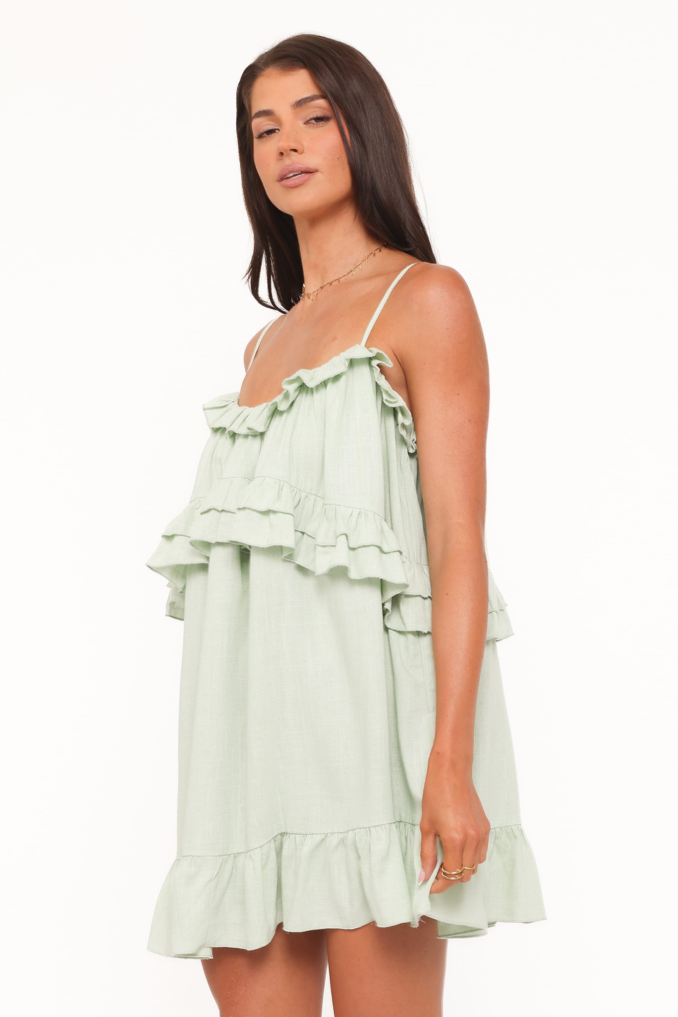 DRESSES Angie Ruffle Mini Dress - Jade