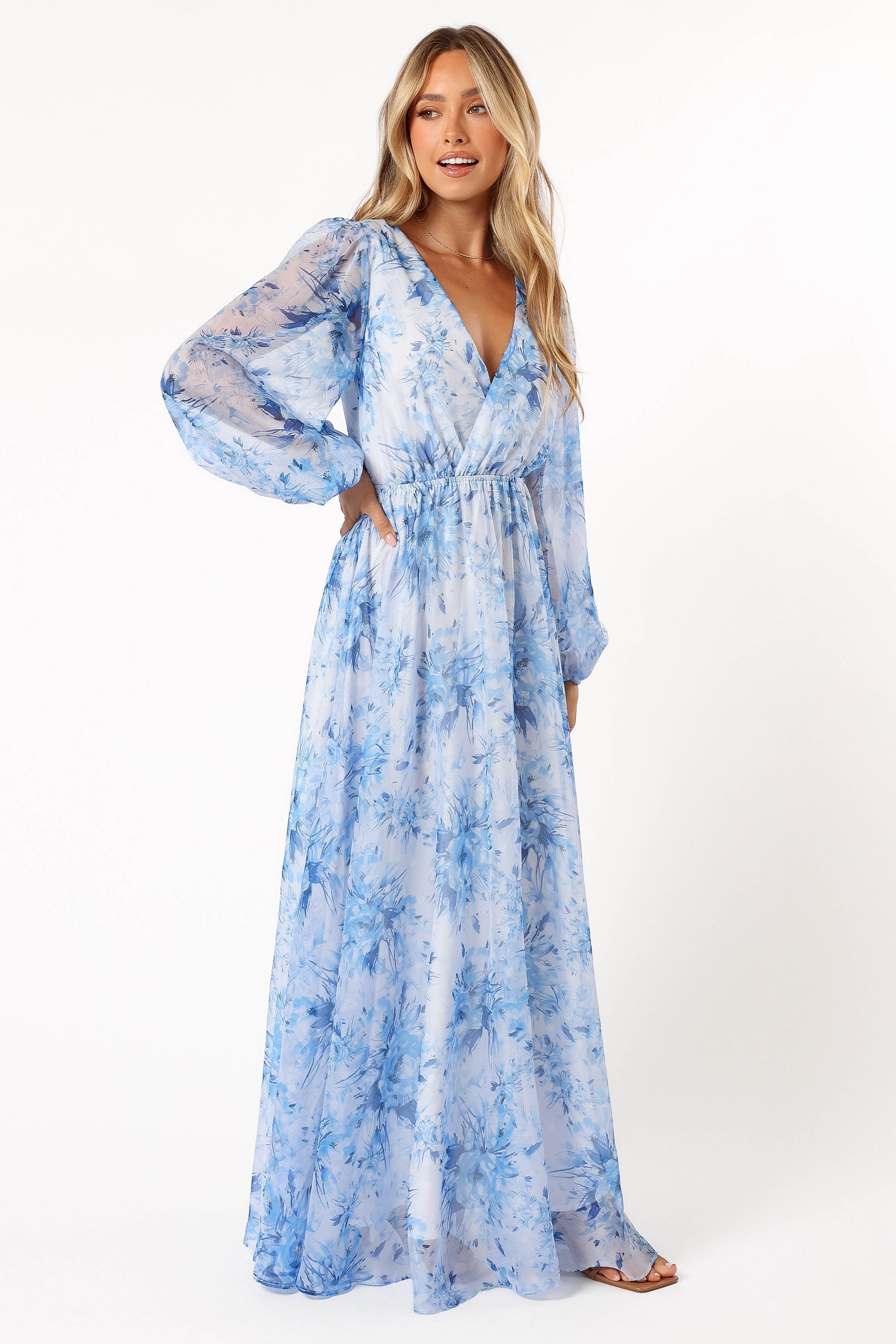 DRESSES @Anisa Maxi Dress - Blue Floral