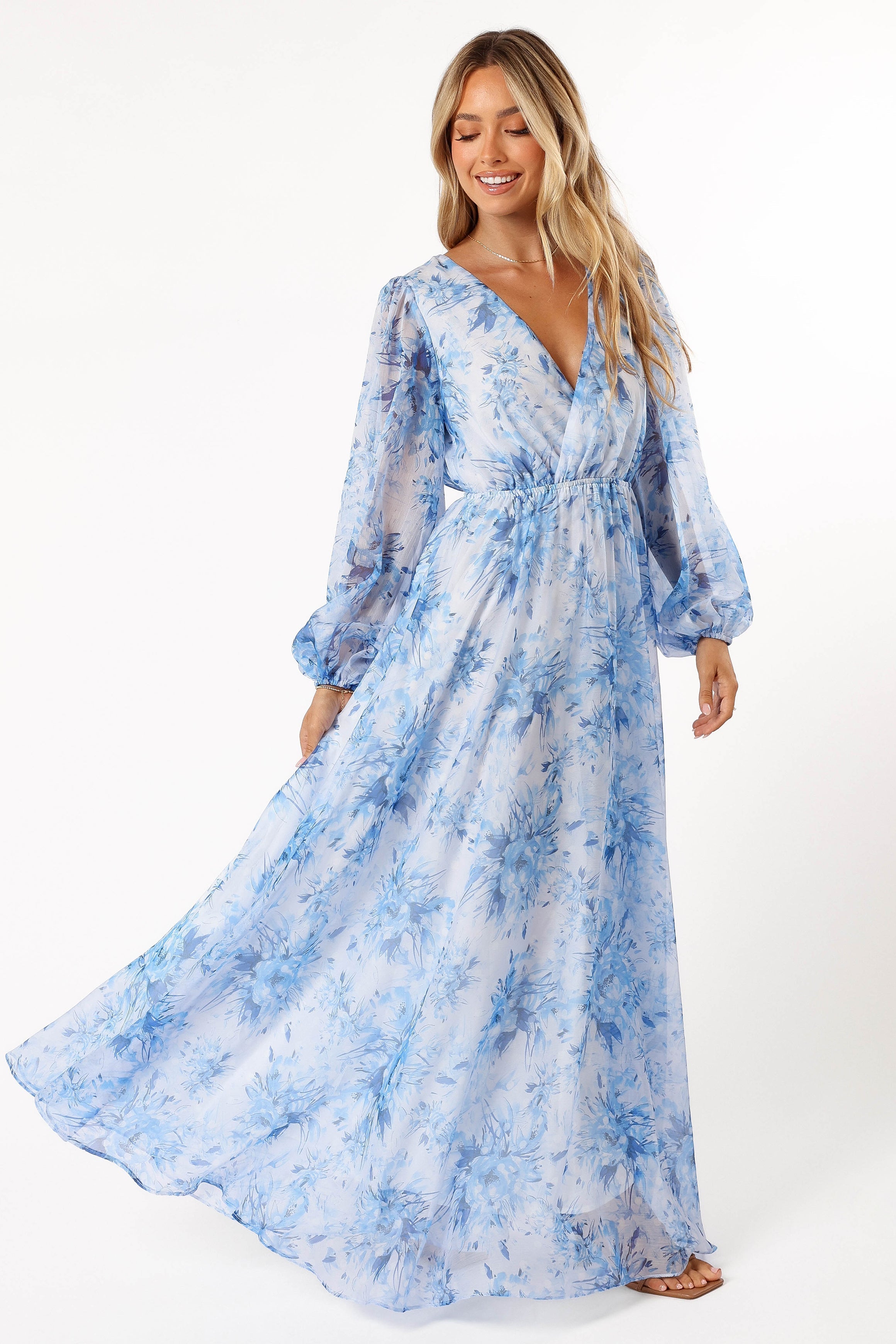 DRESSES @Anisa Maxi Dress - Blue Floral