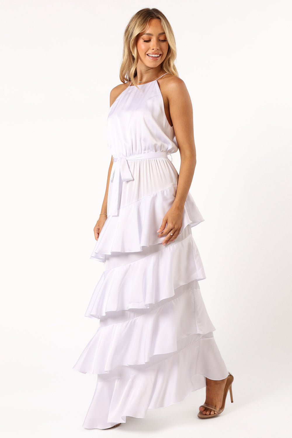 Collective Dress - Annalise Tiered Maxi Dress - White image 3