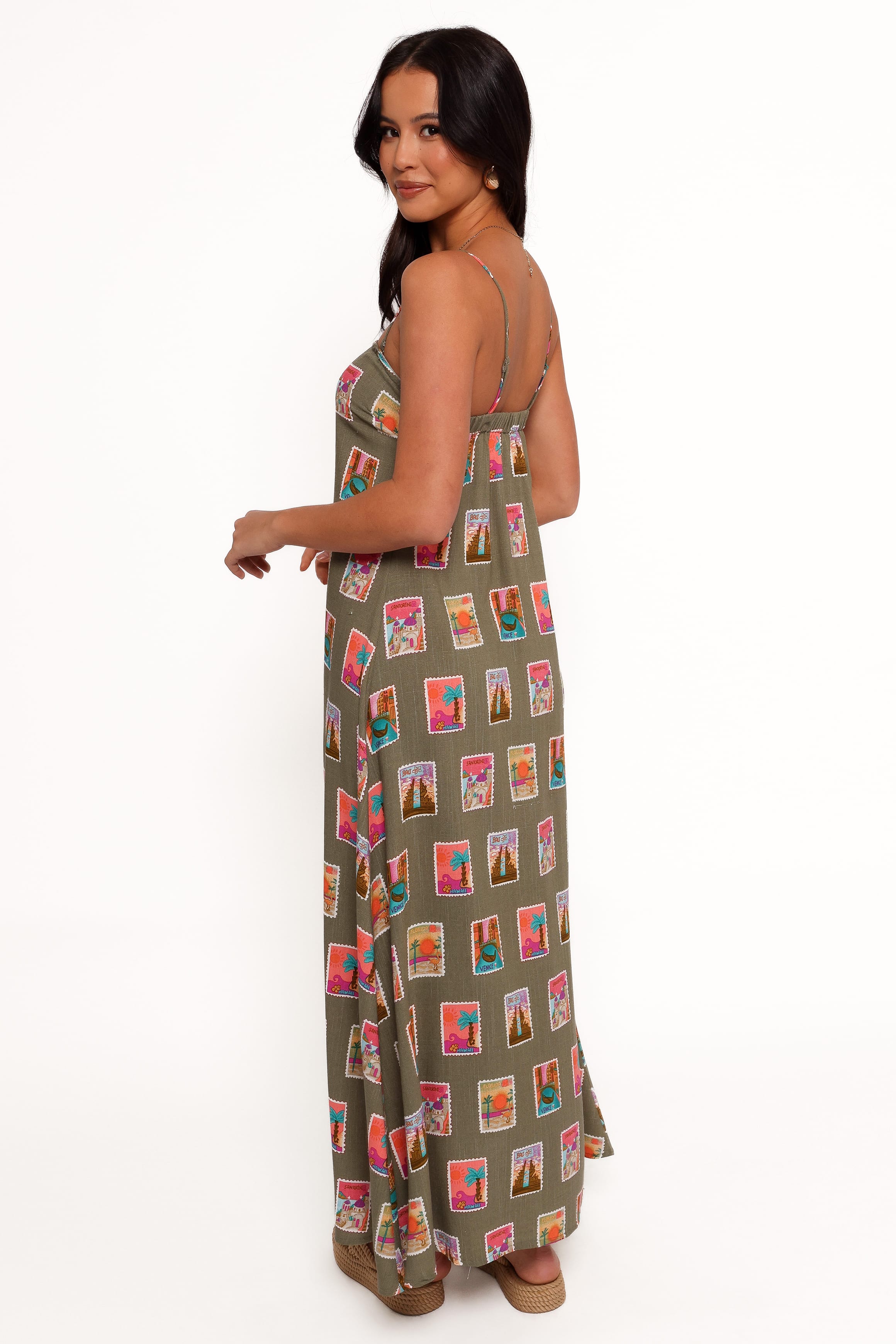 DRESSES Aoife Maxi Dress - Olive Print