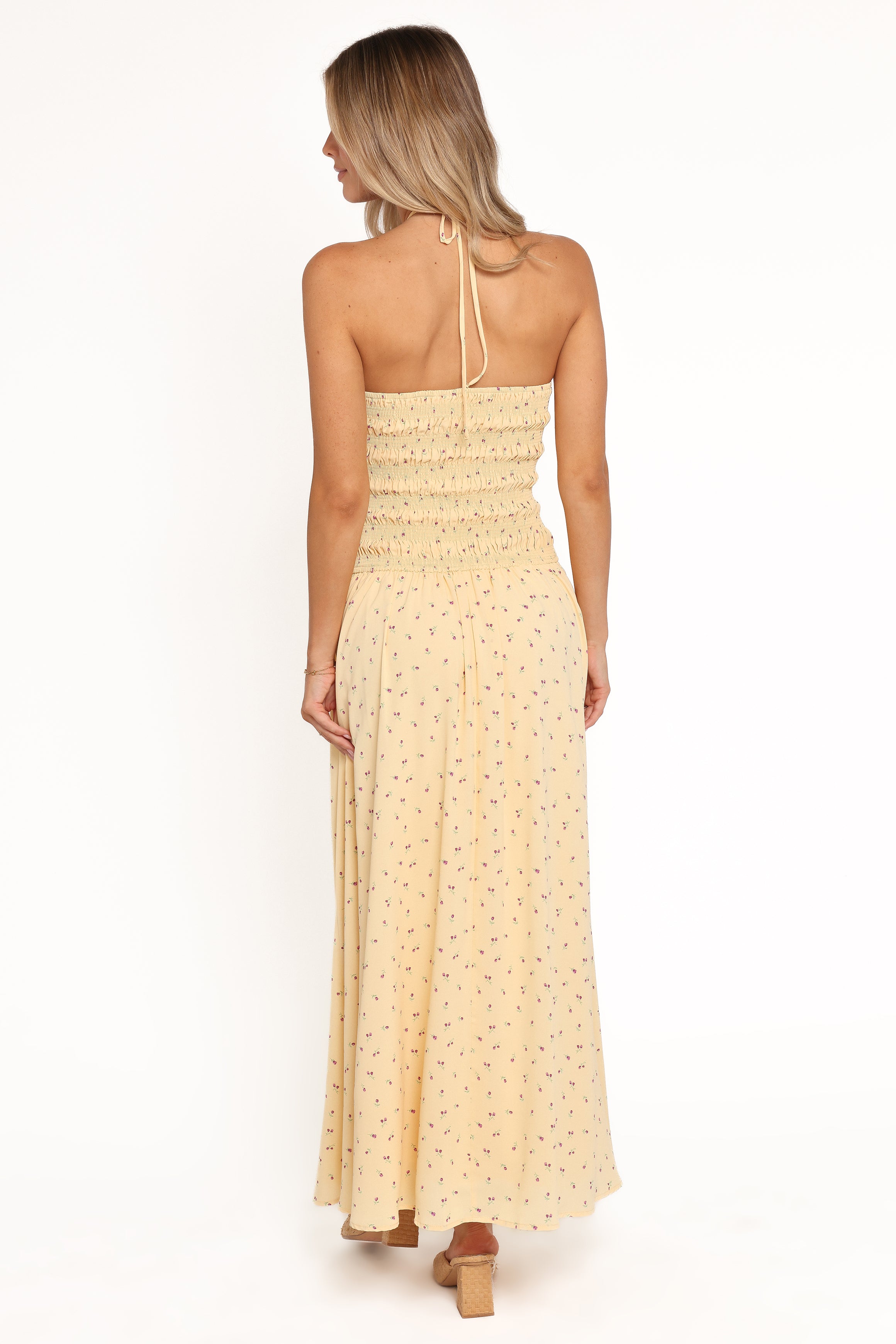 DRESSES Aradia Halter Maxi Dress - Yellow Floral