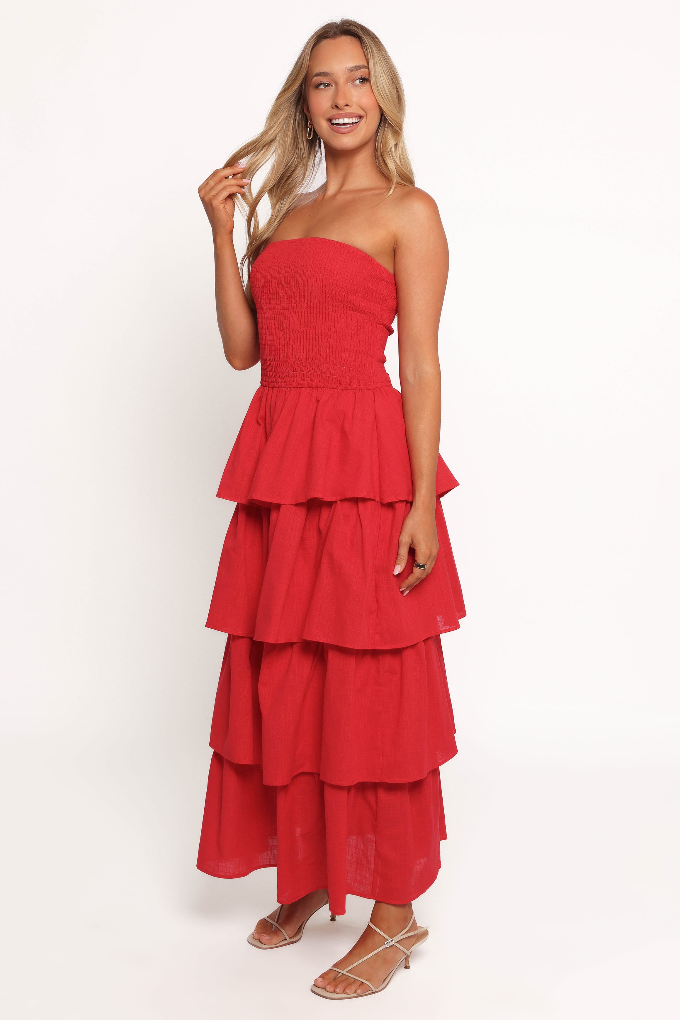 DRESSES Arcadia Maxi Strapless Dress - Red