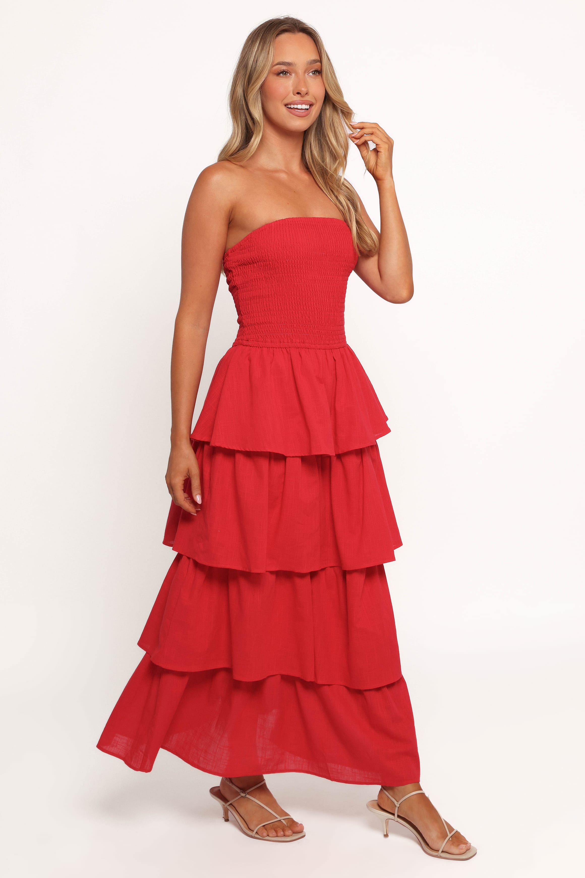 DRESSES Arcadia Maxi Strapless Dress - Red