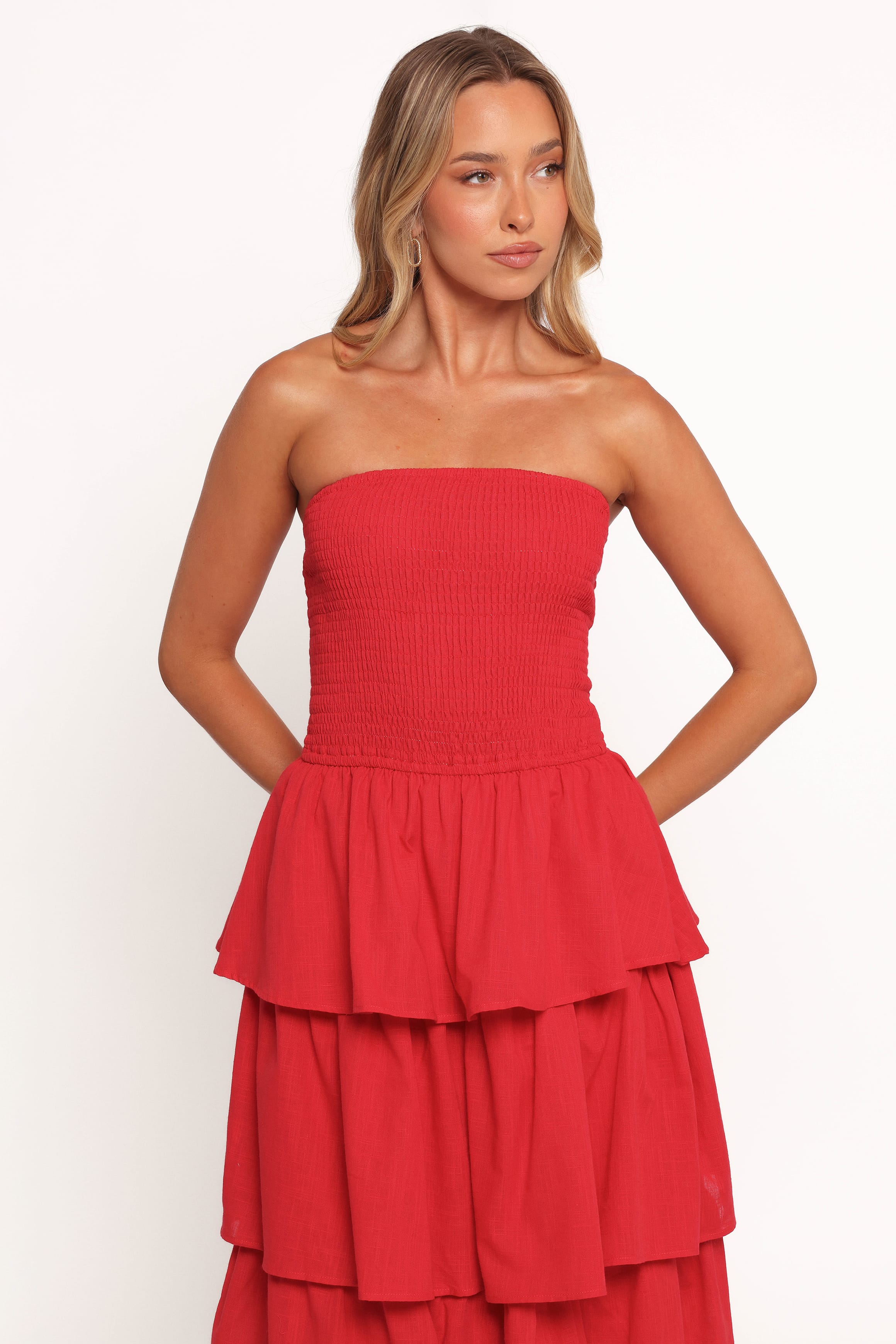 DRESSES Arcadia Maxi Strapless Dress - Red