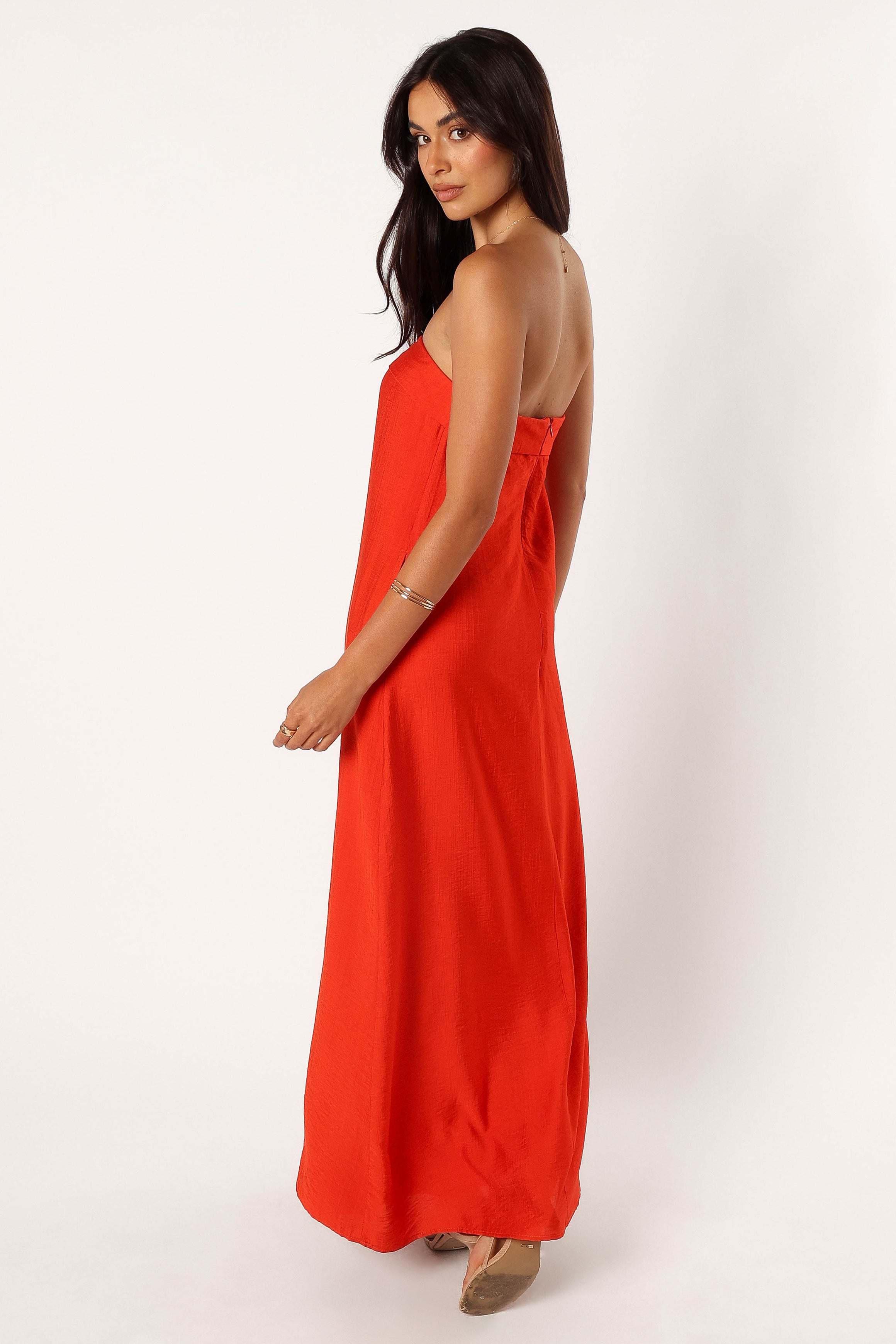 DRESSES @Archer Strapless Maxi Dress - Red