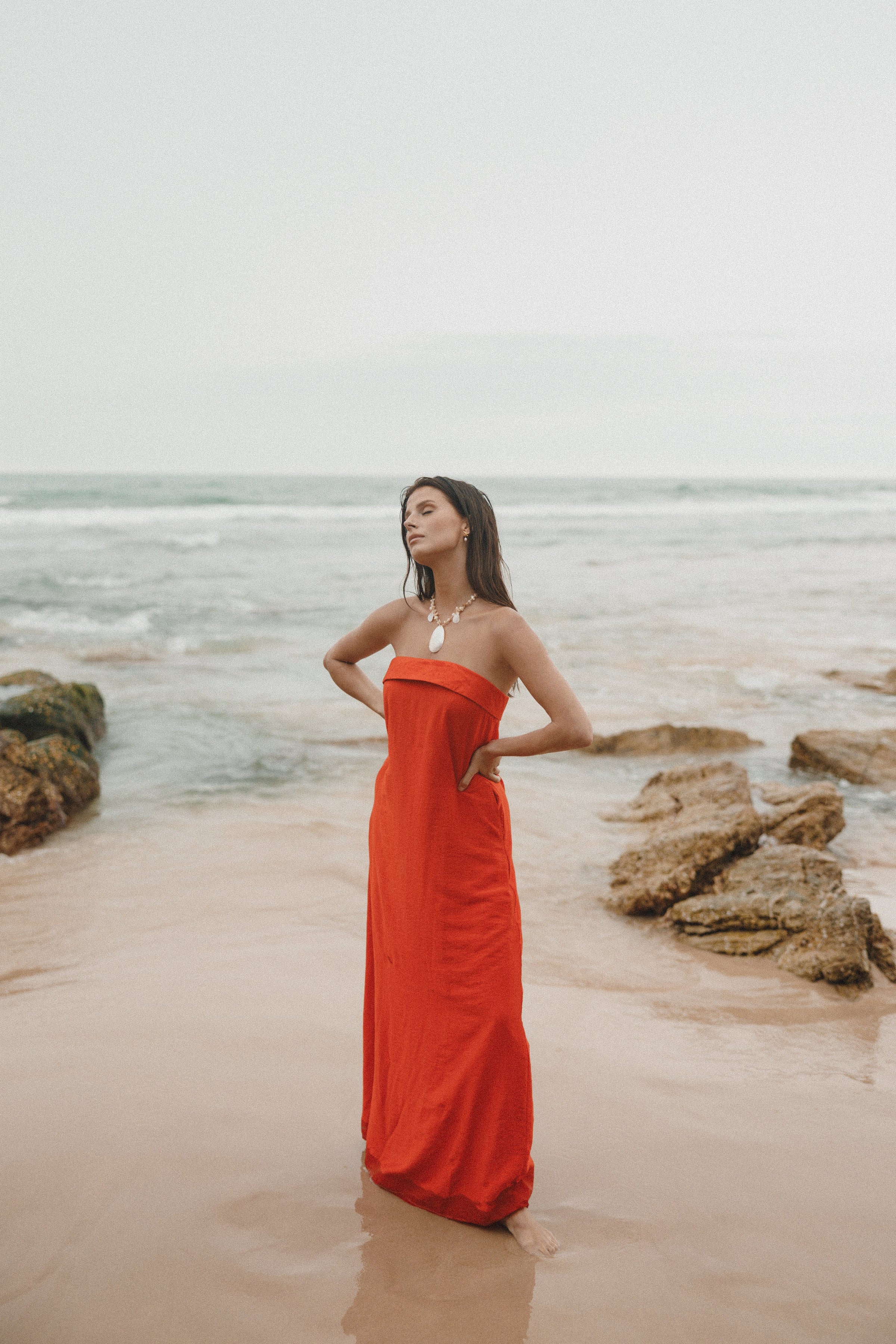 DRESSES Archer Strapless Maxi Dress - Red