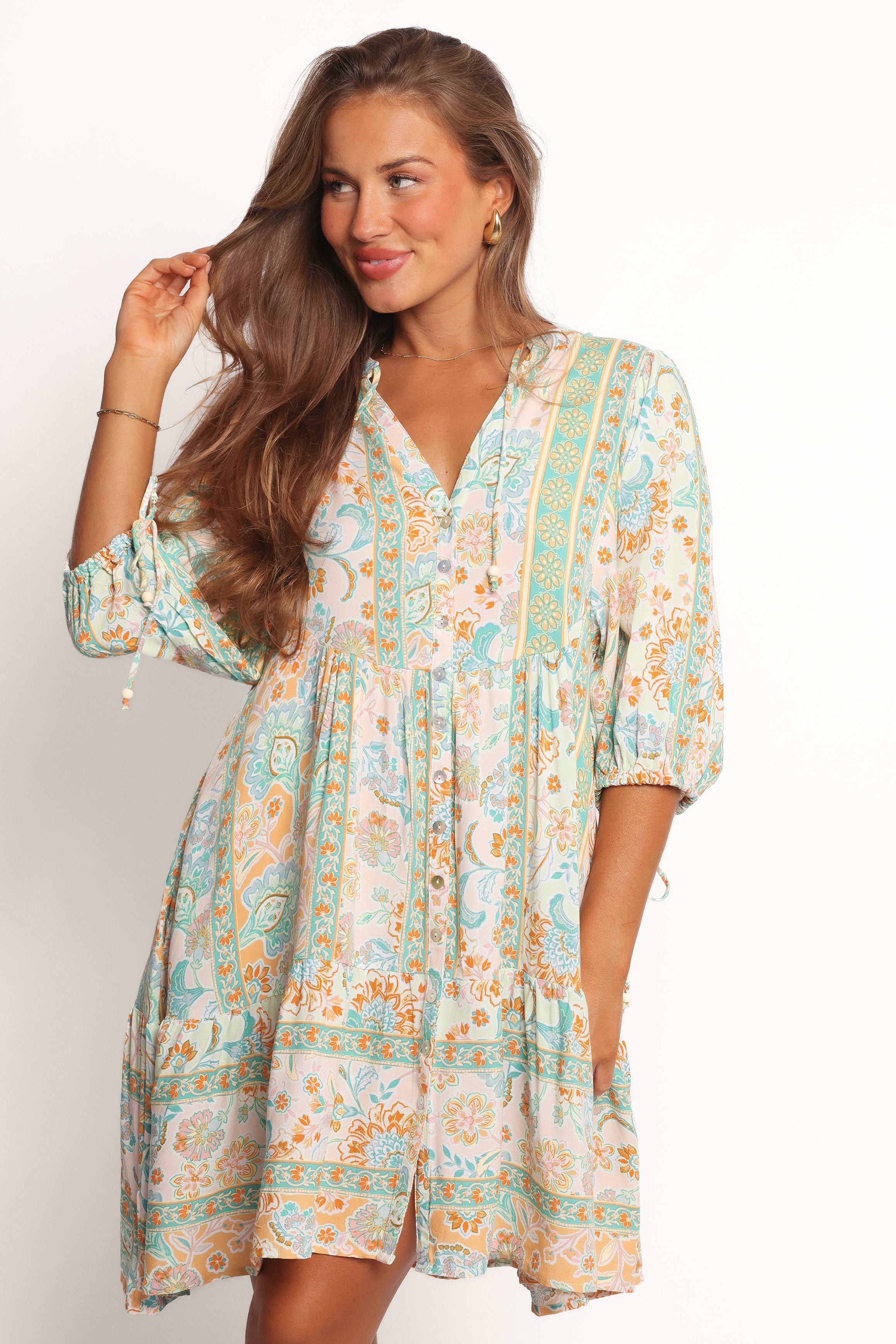DRESSES Arden Mini Dress - Green Multi