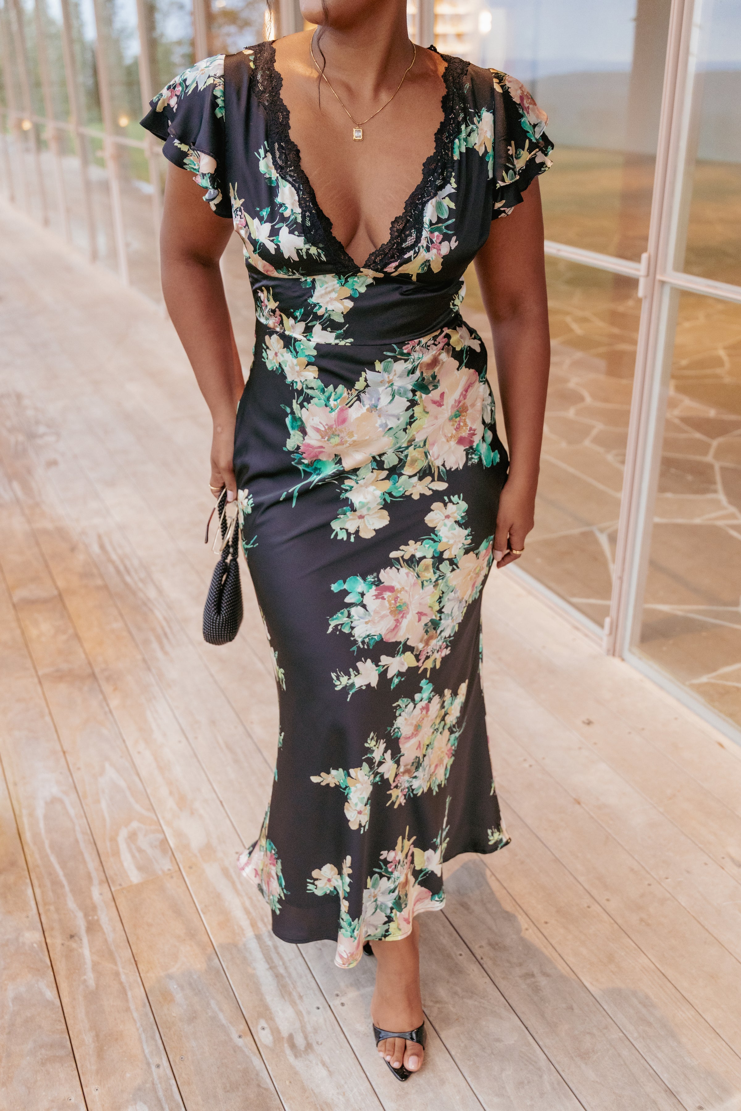 DRESSES Arella Maxi Dress - Black Floral