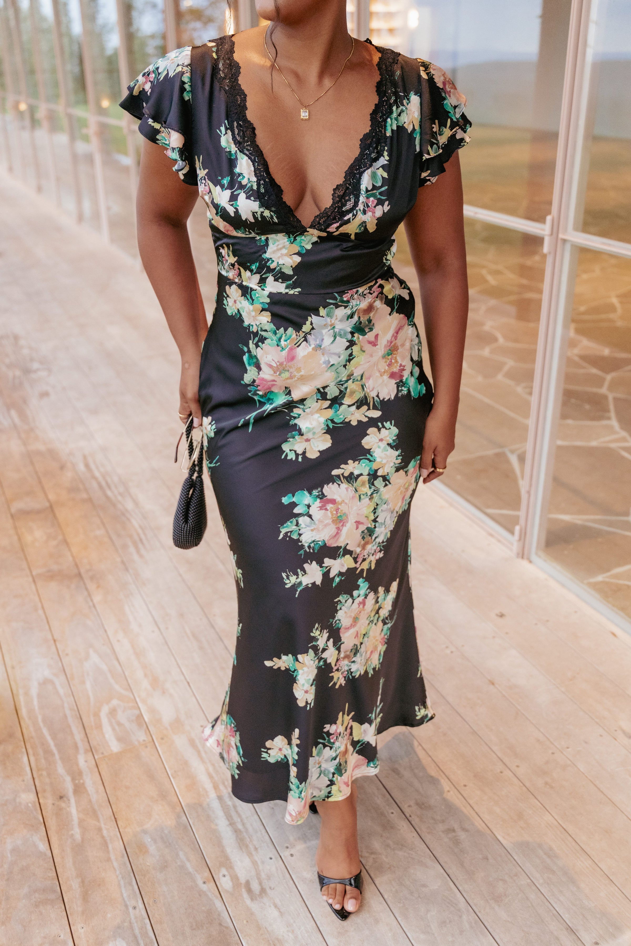 DRESSES Arella Maxi Dress - Black Floral