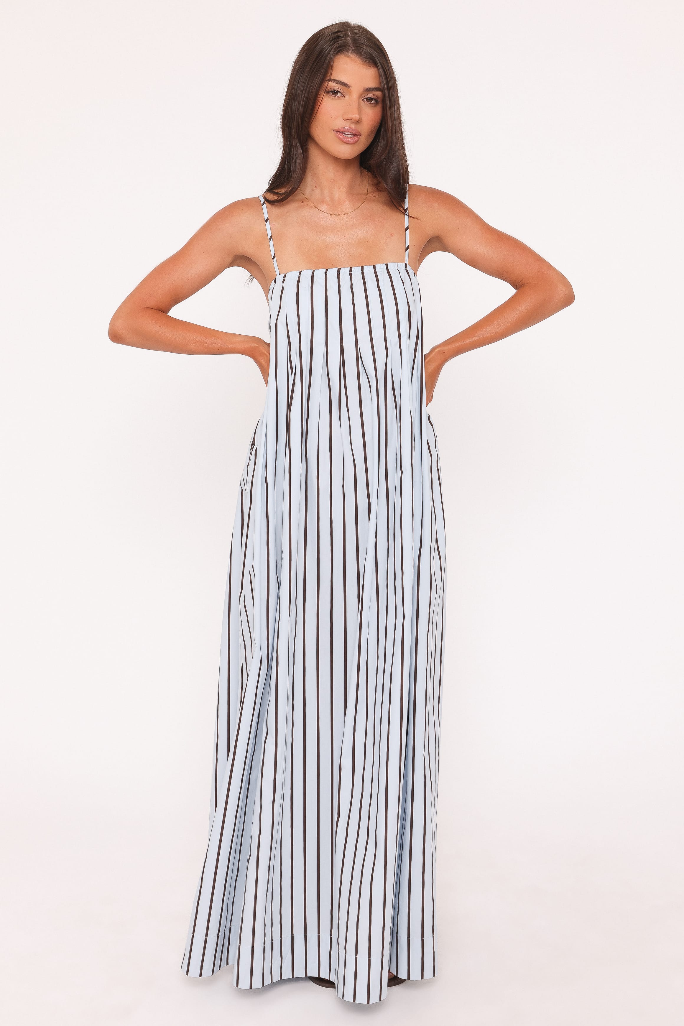 DRESSES Arletta Maxi Dress - Blue/Brown Stripe