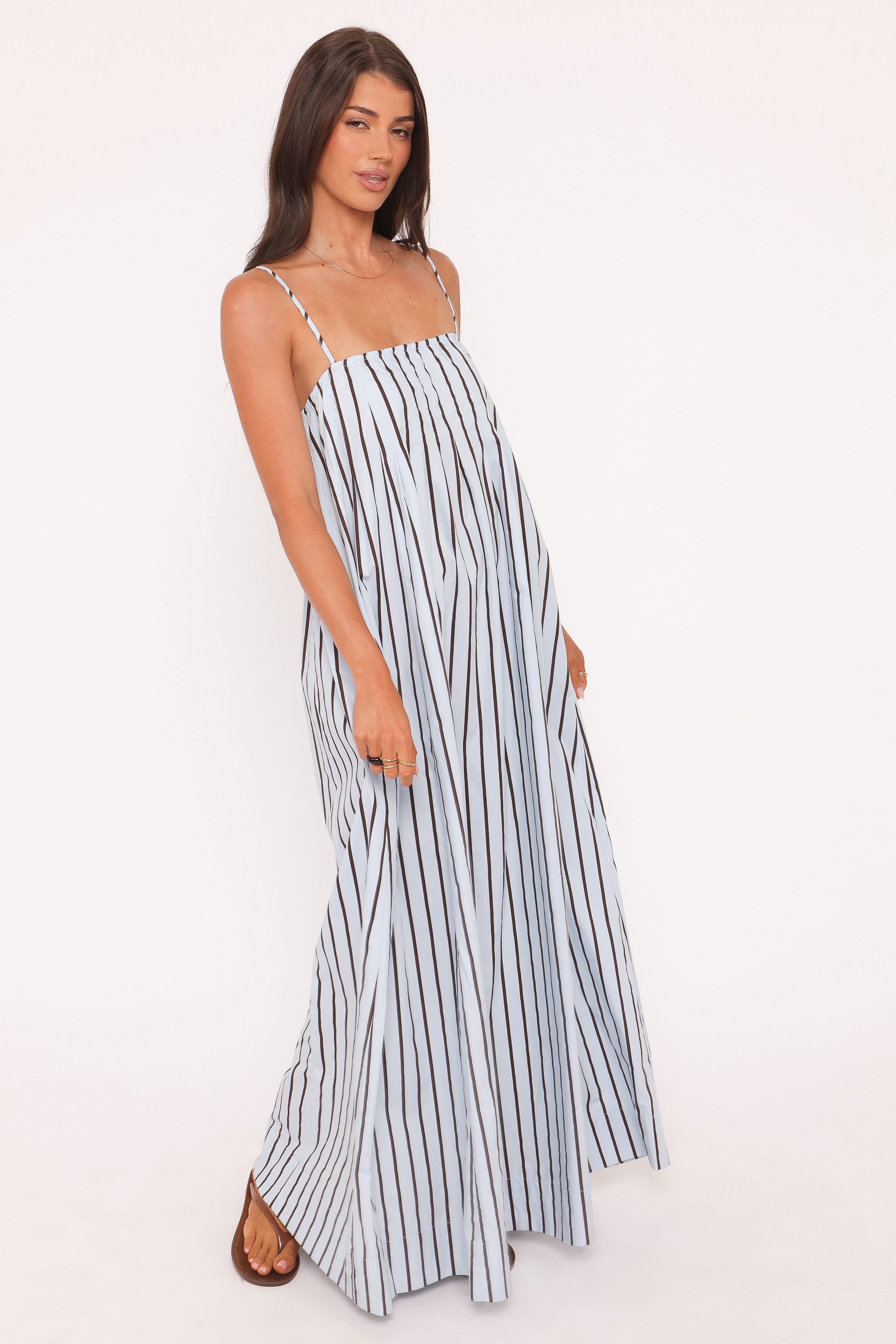 DRESSES Arletta Maxi Dress - Blue/Brown Stripe