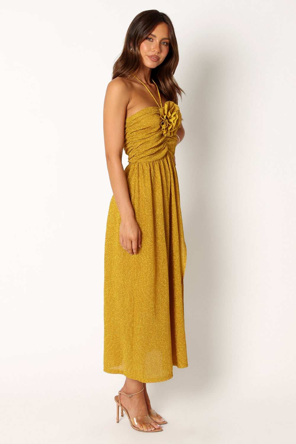 Collective Dress - Arya Halterneck Midi Dress - Yellow image 6