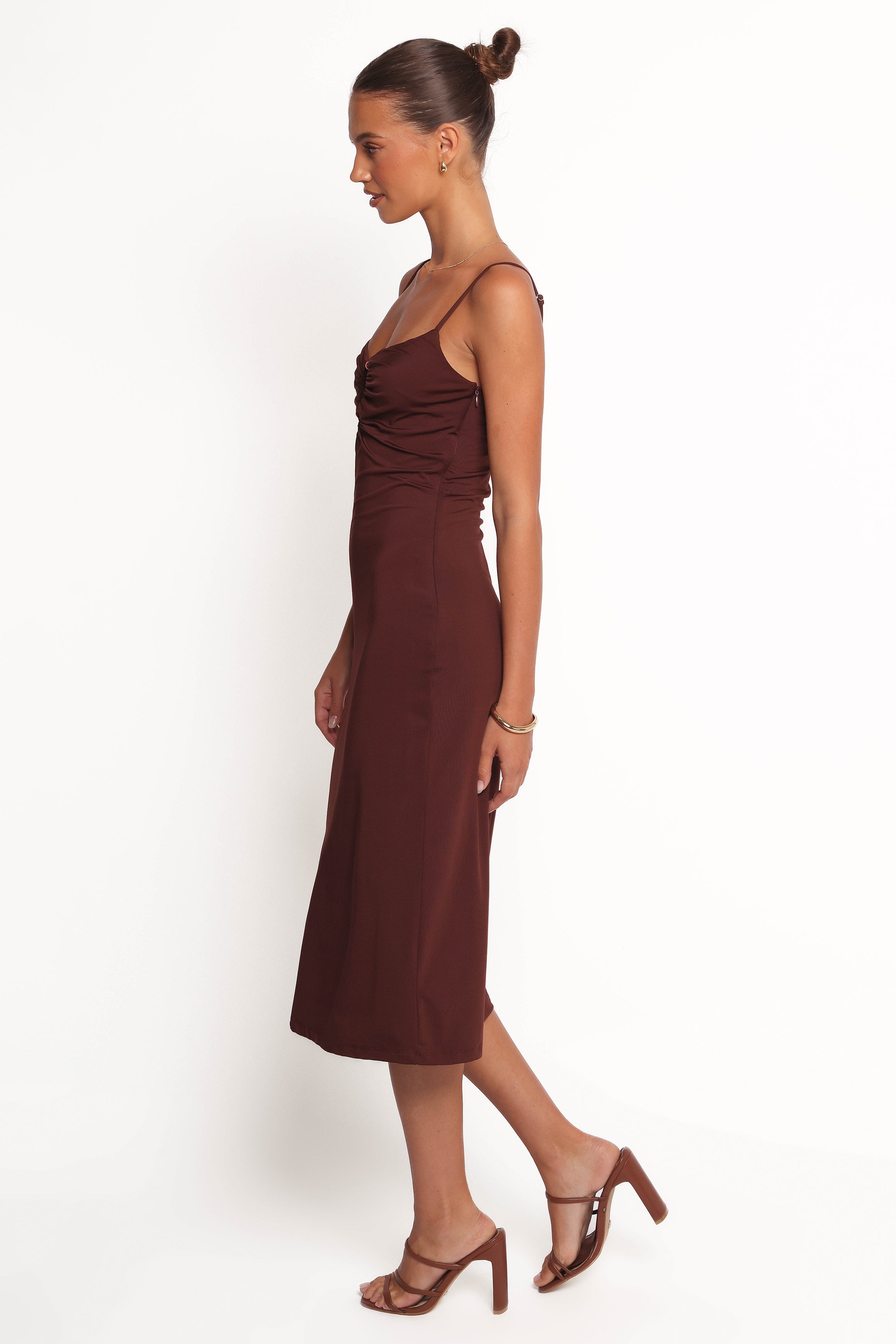 DRESSES Ashy Midi Dress - Brown