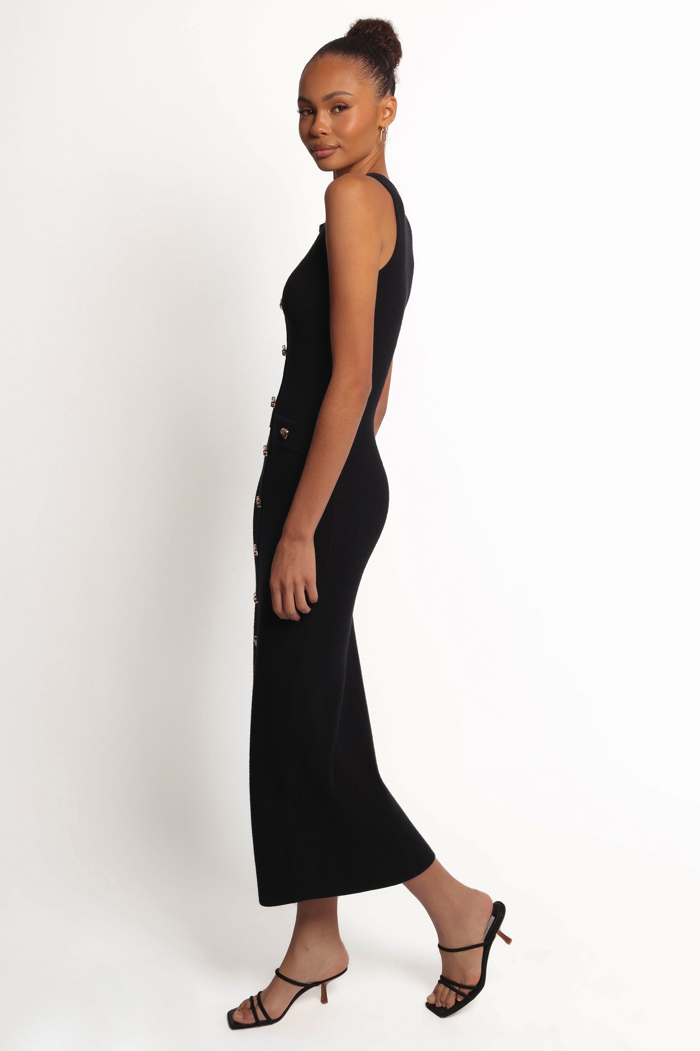 DRESSES Aspen Button Up Knit Dress - Black