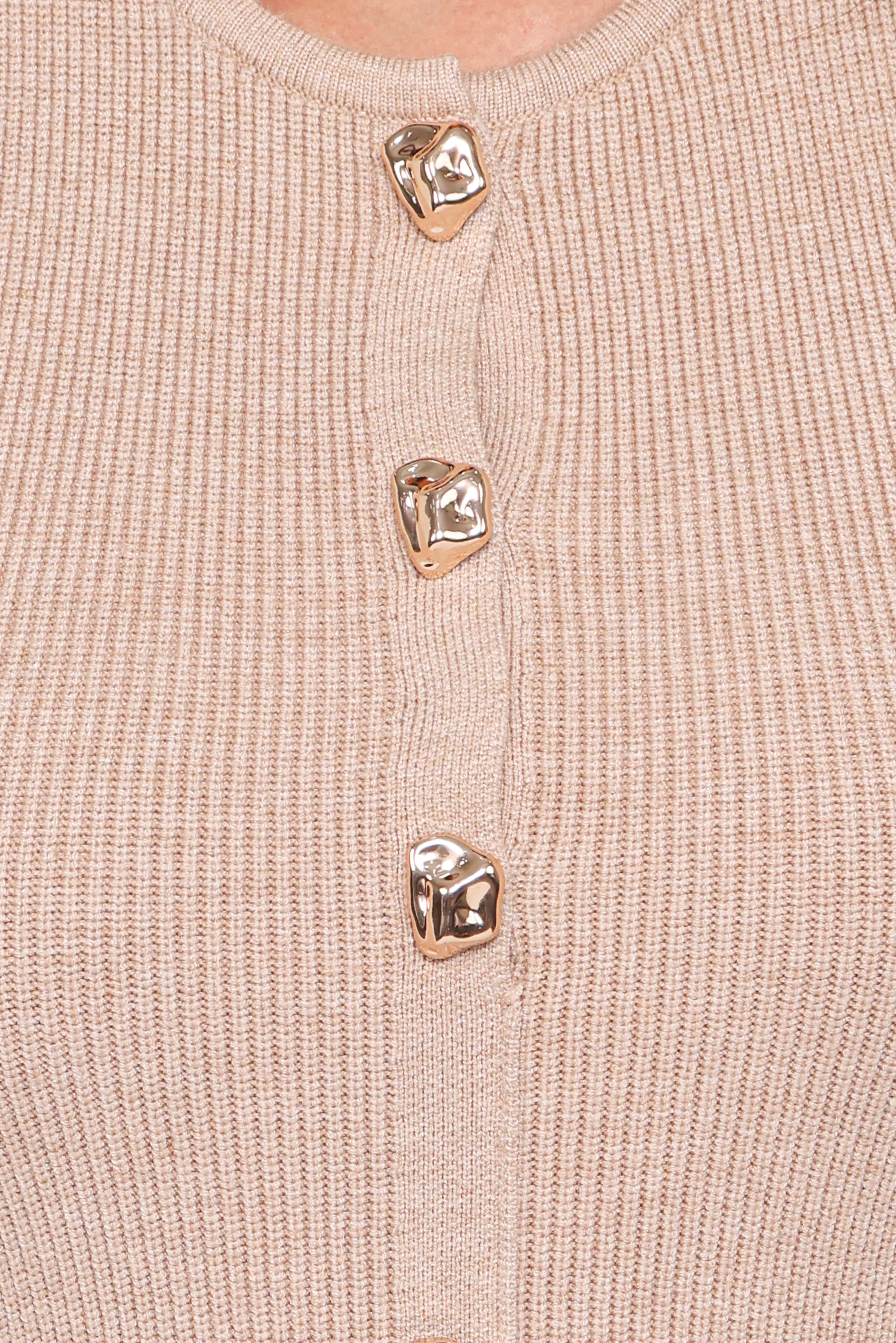 DRESSES Aspen Button Up Knit Dress - Oatmeal