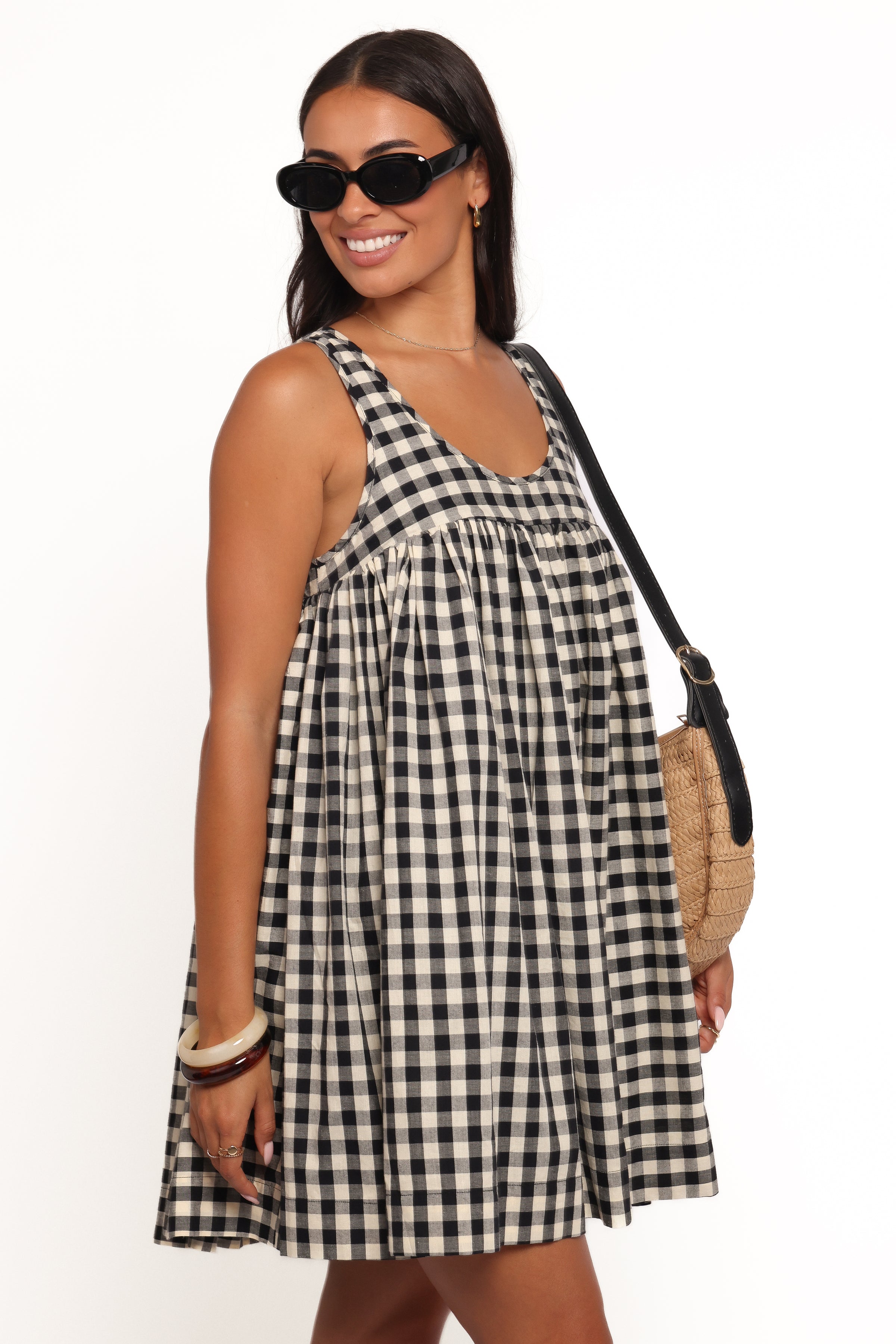 DRESSES Atria Mini Dress - Black Cream Gingham