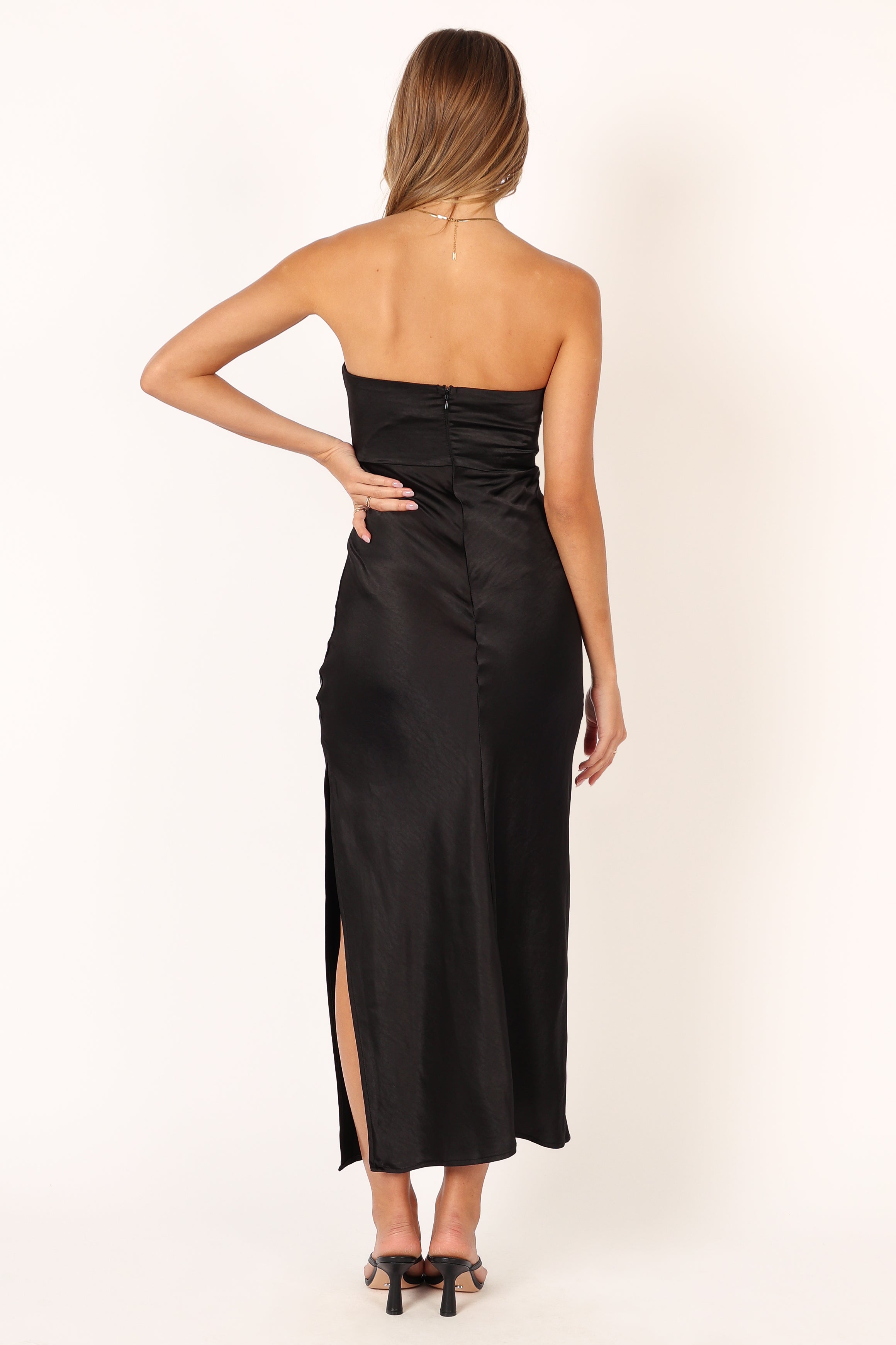 DRESSES @Audrey Strapless Midi Dress - Black