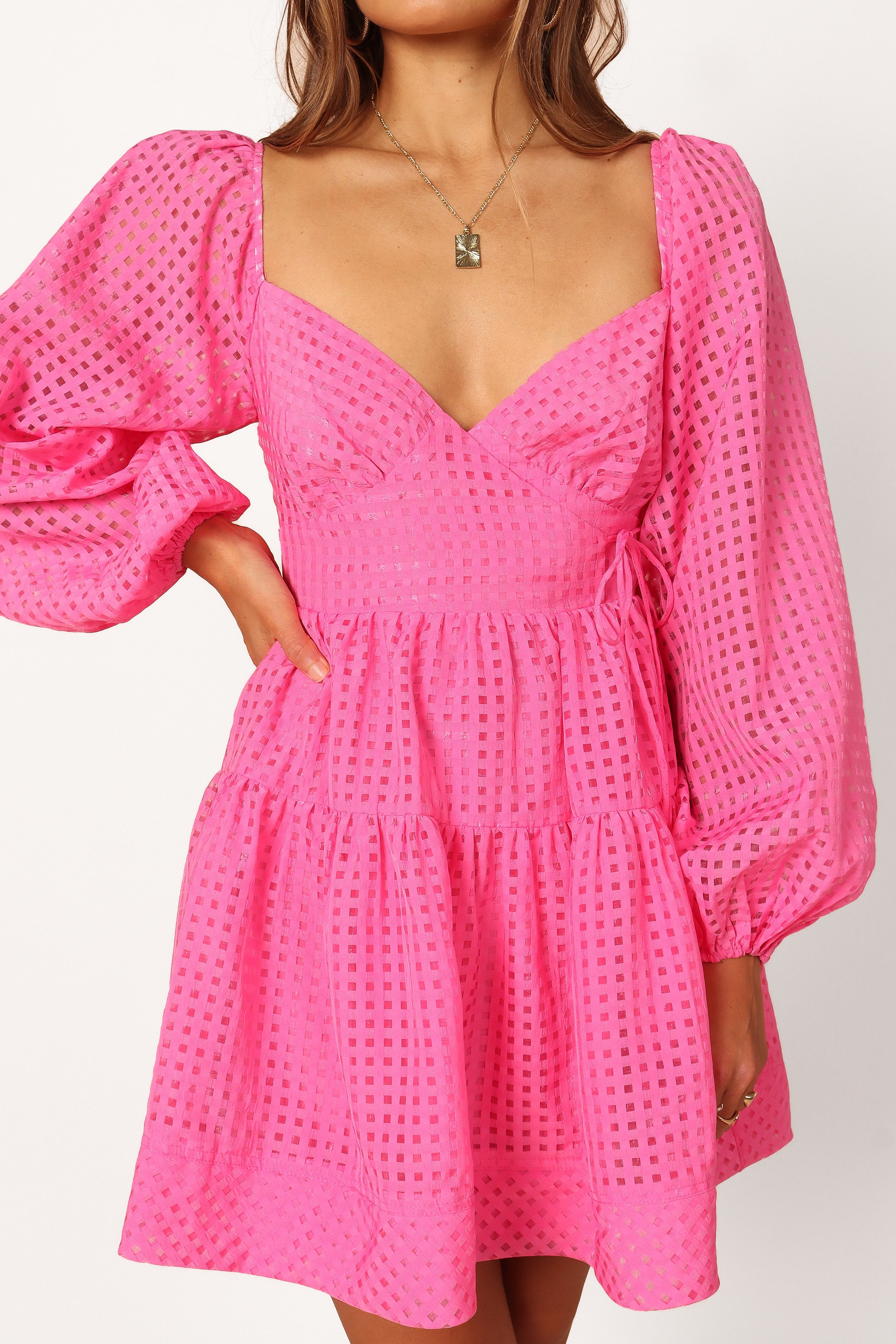 DRESSES Augusta Long Sleeve Mini Dress - Magenta