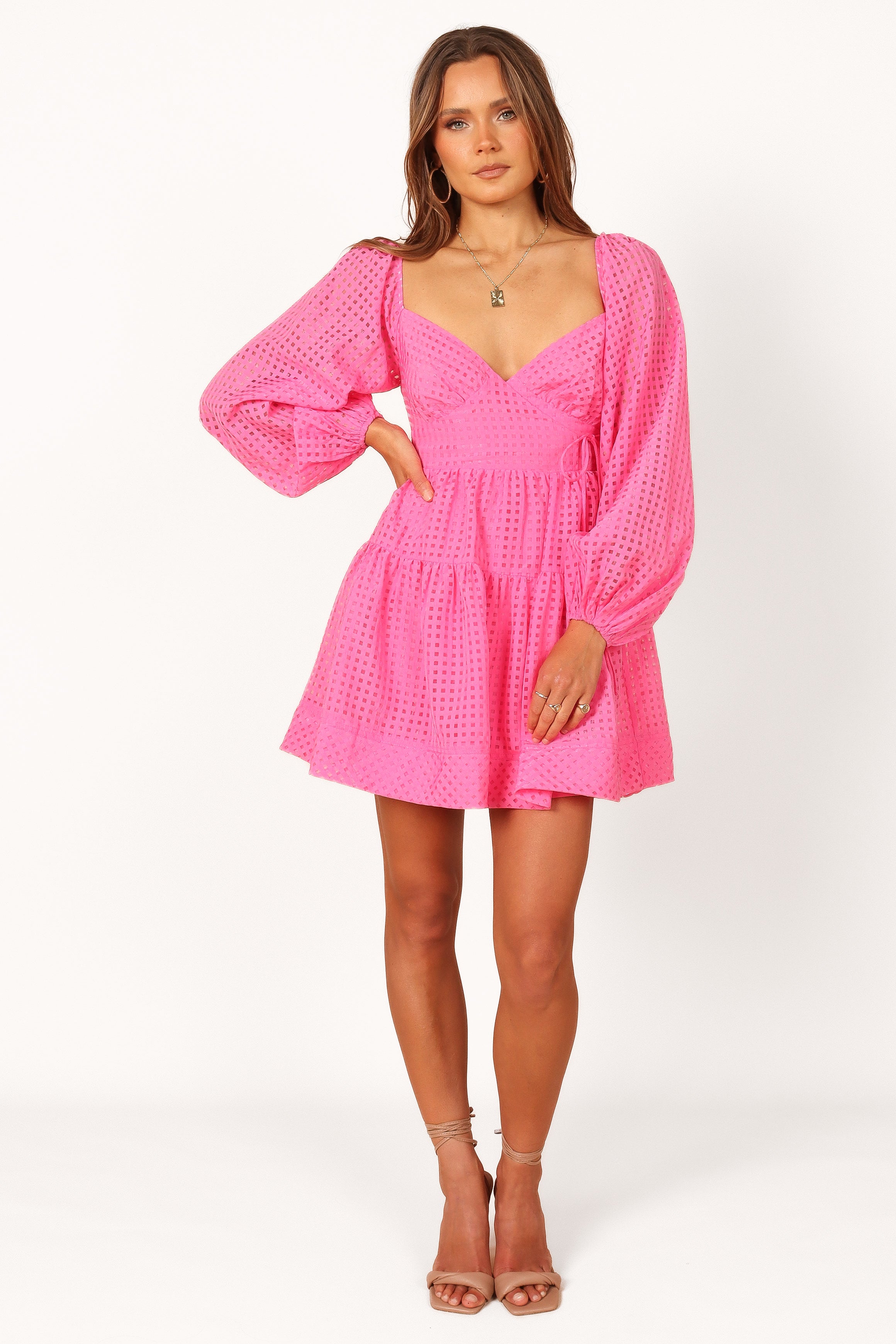 DRESSES Augusta Long Sleeve Mini Dress - Magenta