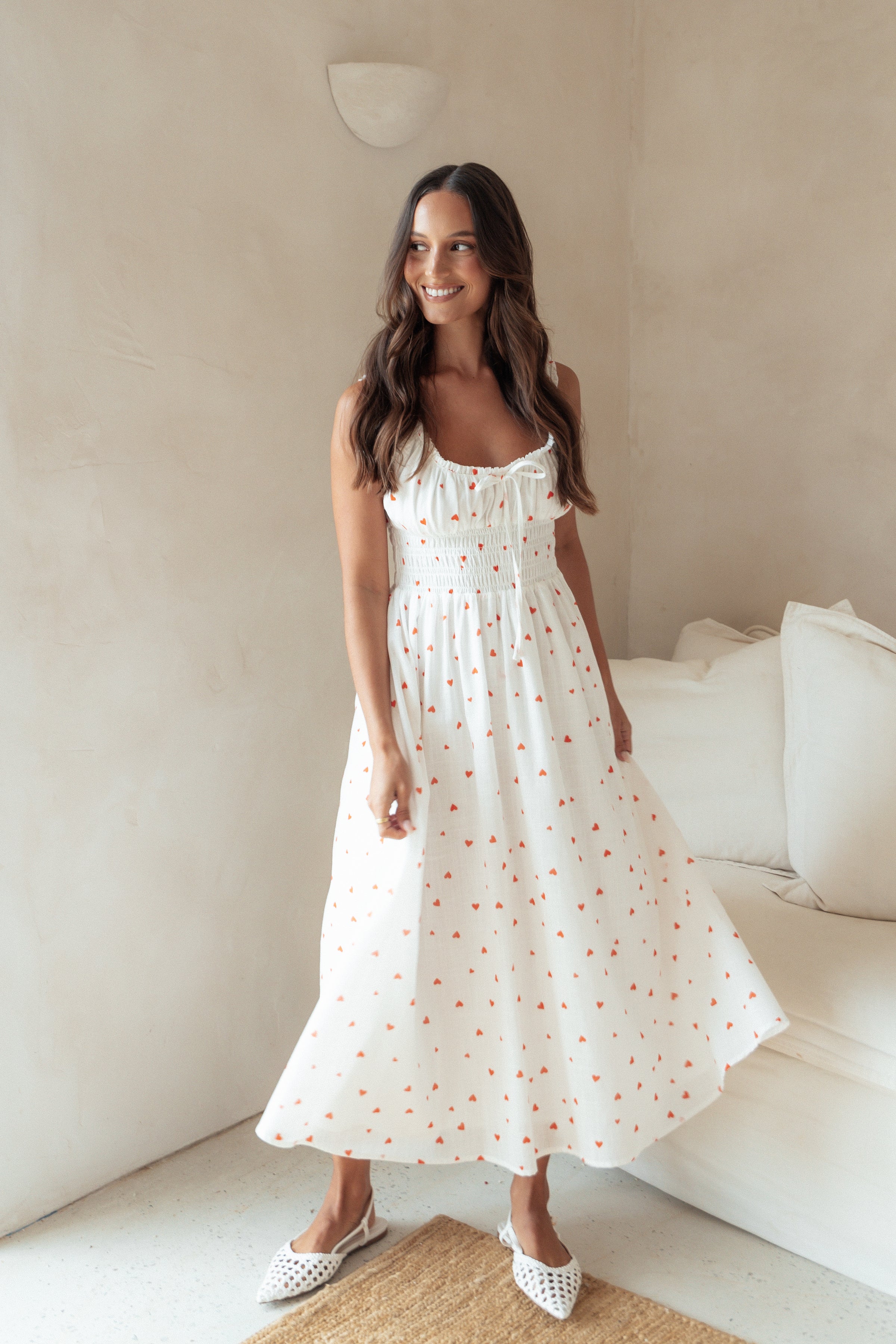 DRESSES Auguste Midi Dress - Ditsy Heart