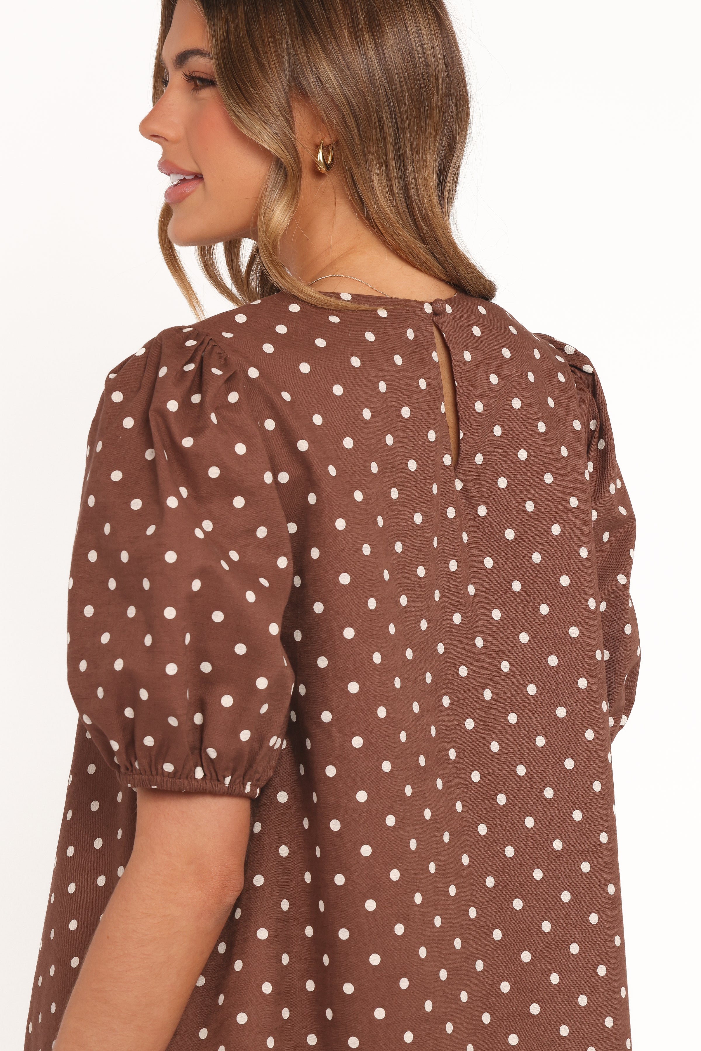 DRESSES Avalyn Mini Dress - Brown Polka Dot