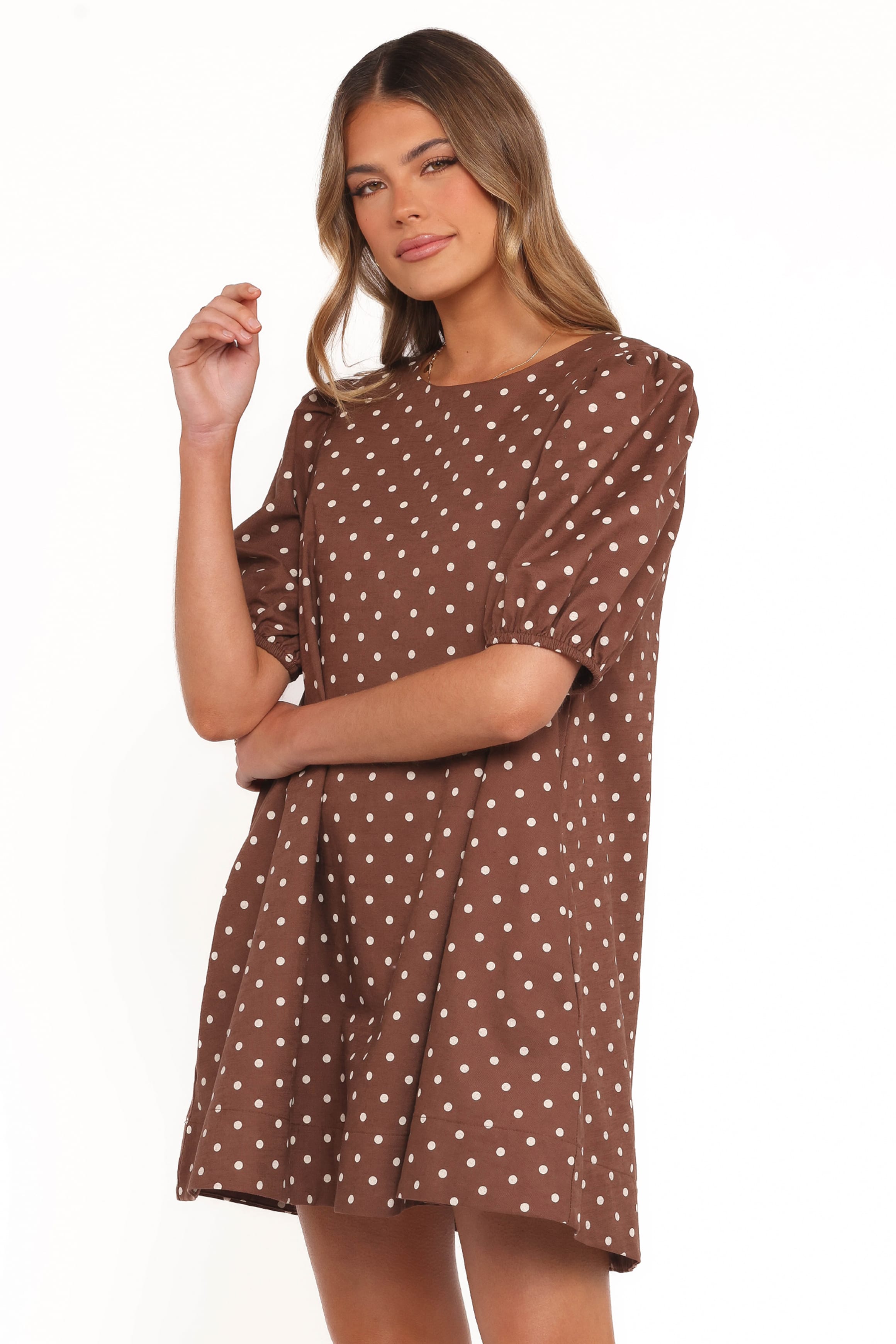 DRESSES Avalyn Mini Dress - Brown Polka Dot