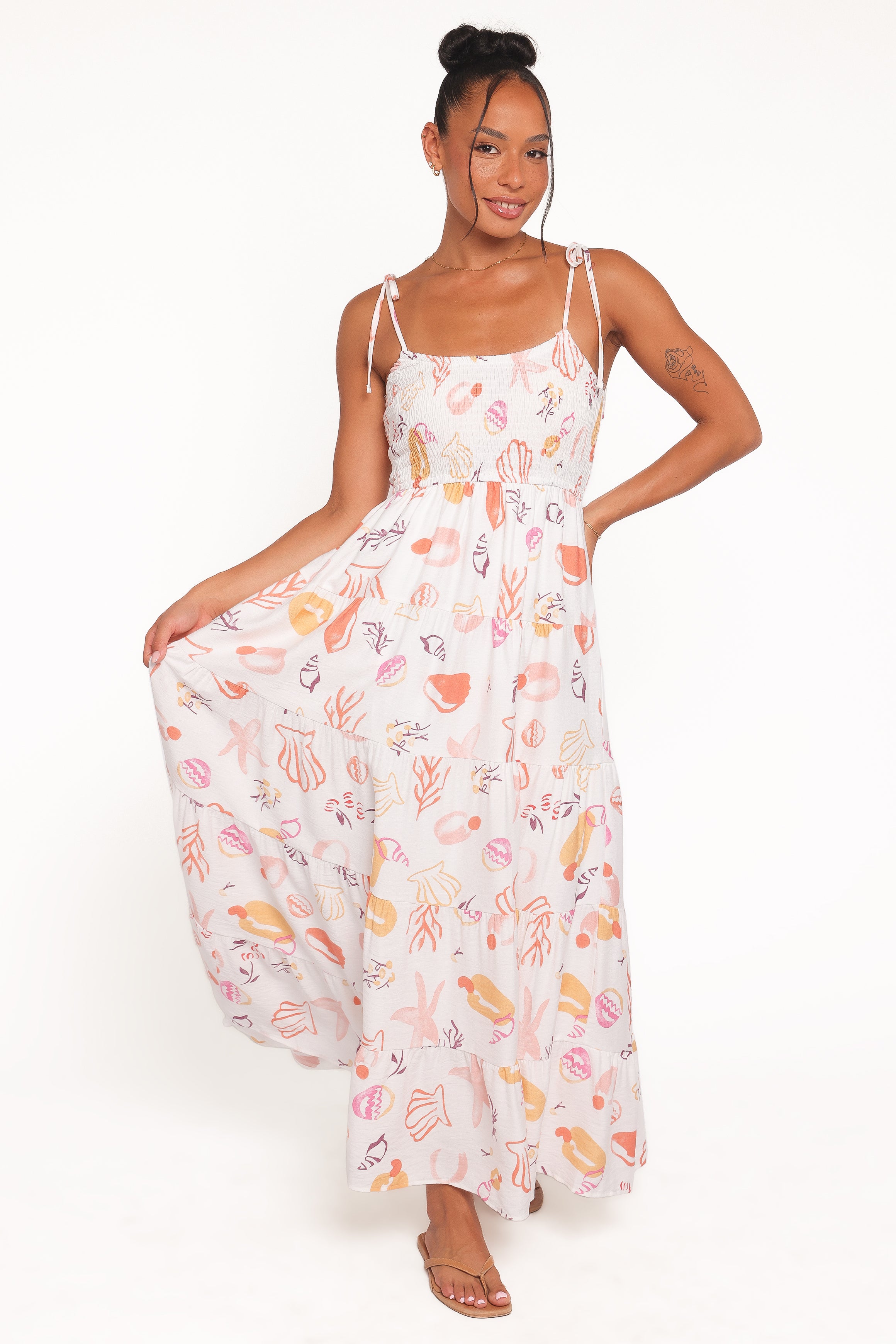 DRESSES Bairbre Maxi Dress - Pink Beach Print