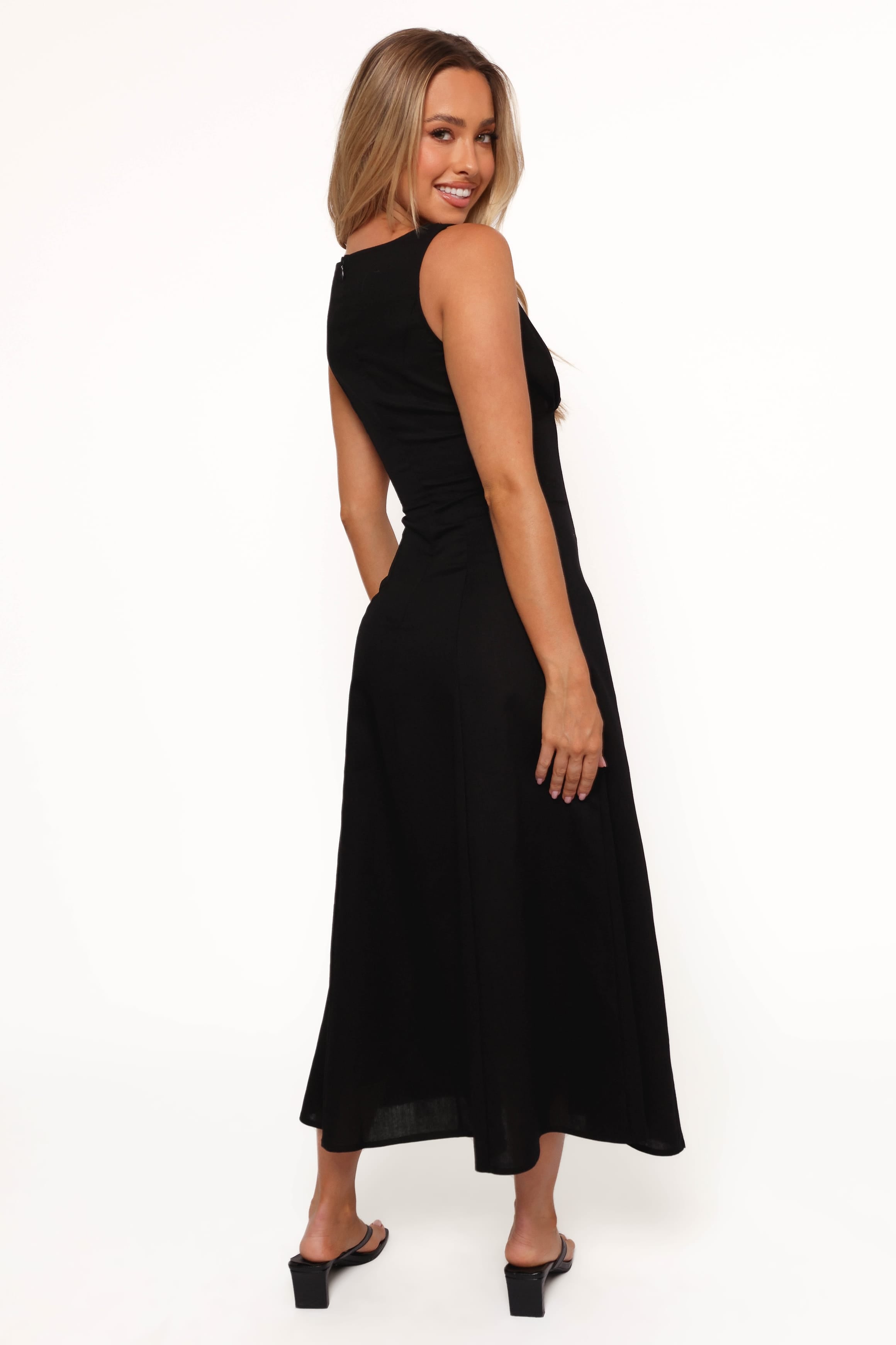 DRESSES Barbara Midi Button Down Dress - Black