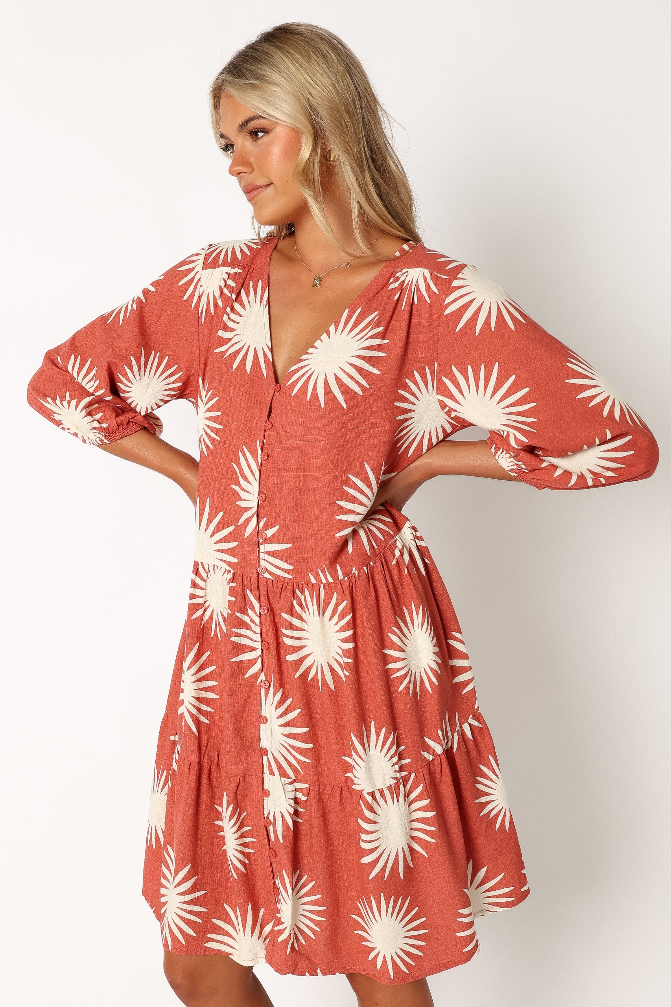 DRESSES @Bennet Longsleeve Mini Dress - Ida Print