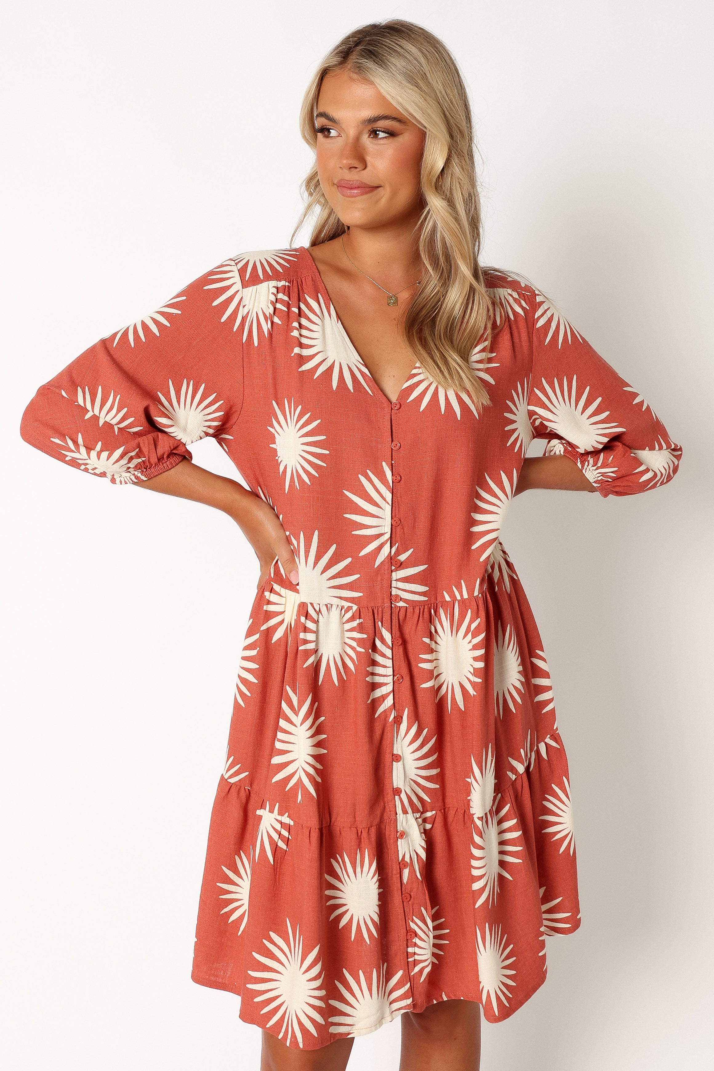 DRESSES @Bennet Longsleeve Mini Dress - Ida Print