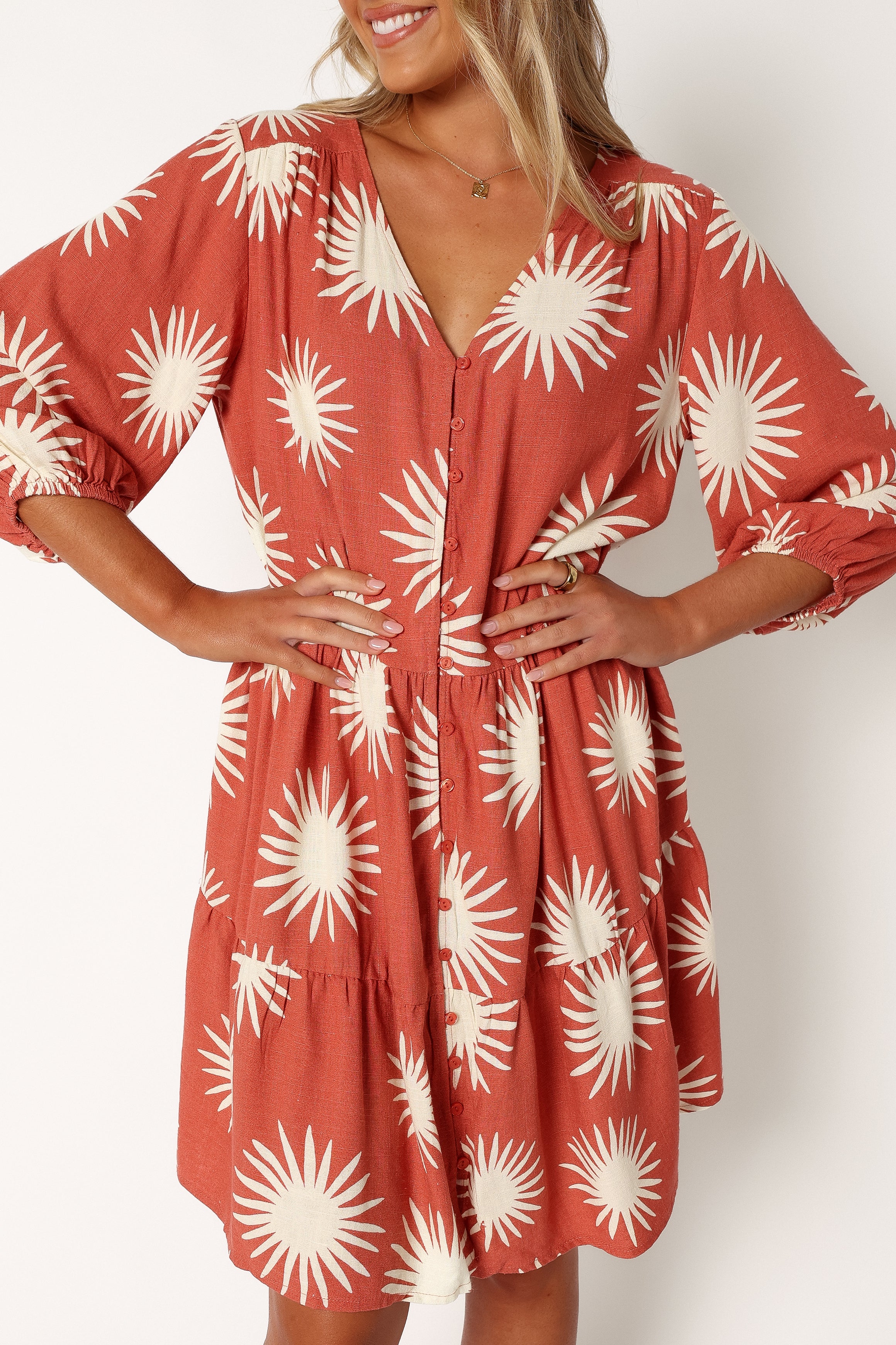 DRESSES @Bennet Longsleeve Mini Dress - Ida Print