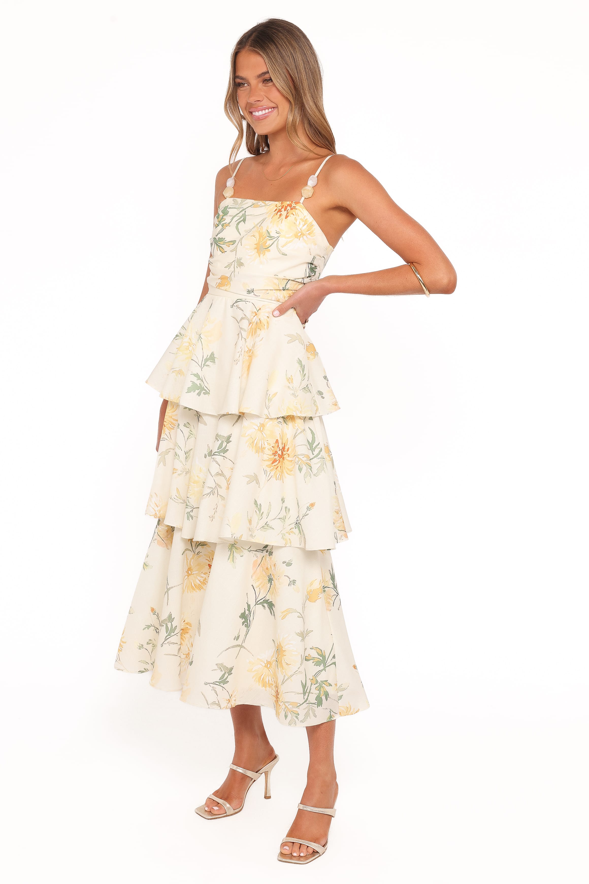DRESSES Bernadette Midi Dress - Yellow Floral
