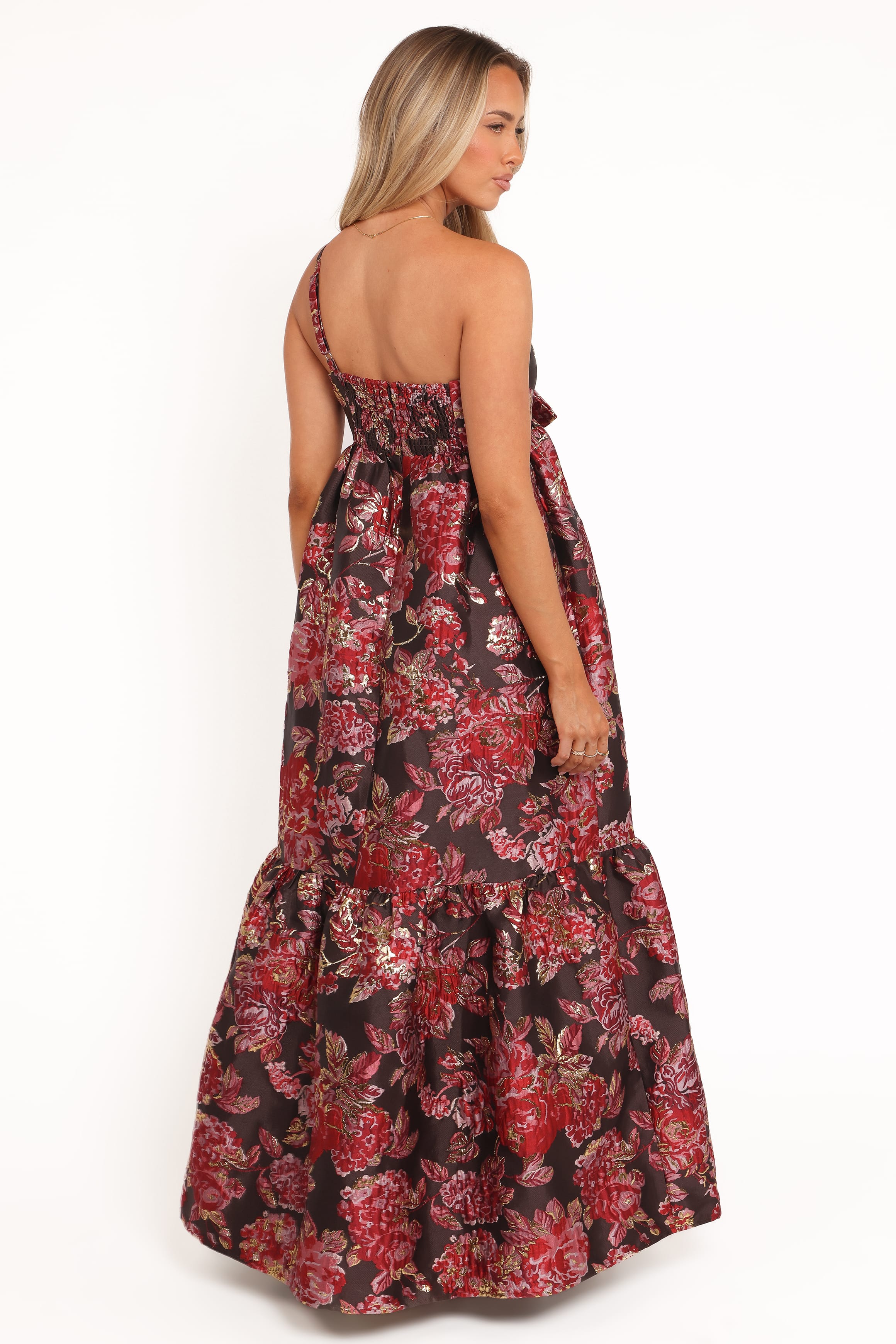 DRESSES Betina Bow Front Maxi Dress - Brown Floral