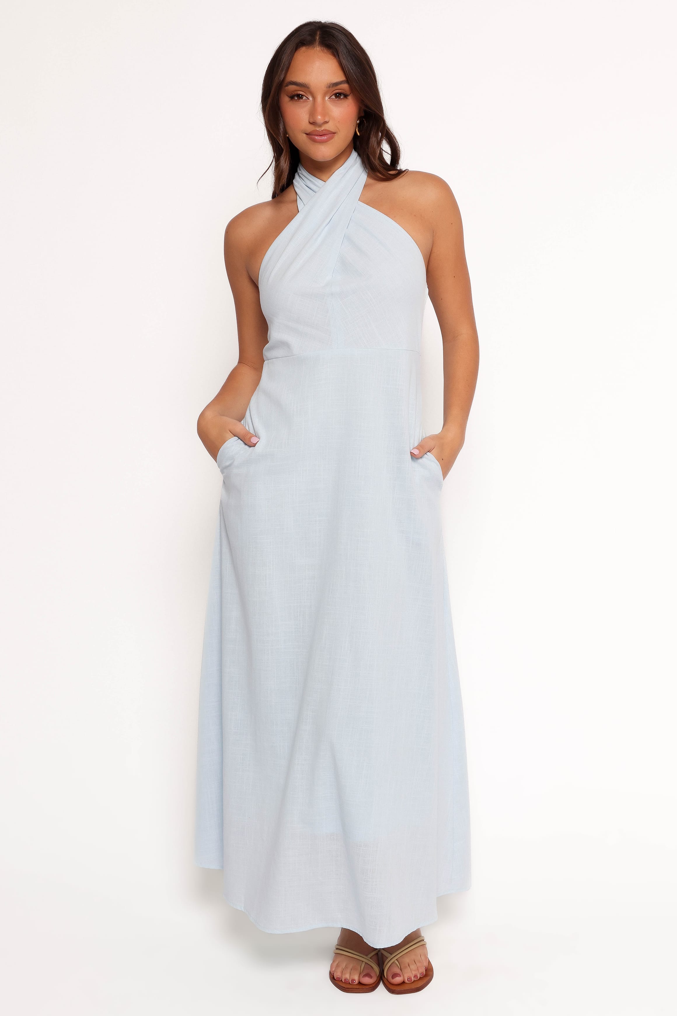 DRESSES Betsy Halterneck Maxi Dress - Pale Blue