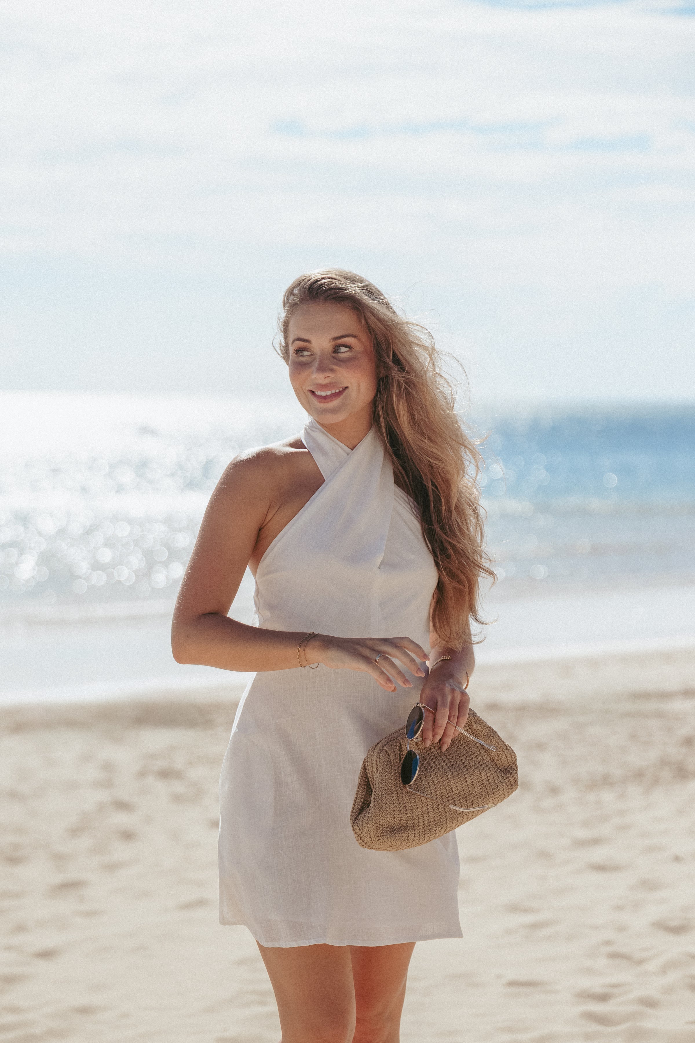 DRESSES Betsy Halterneck Mini Dress - White